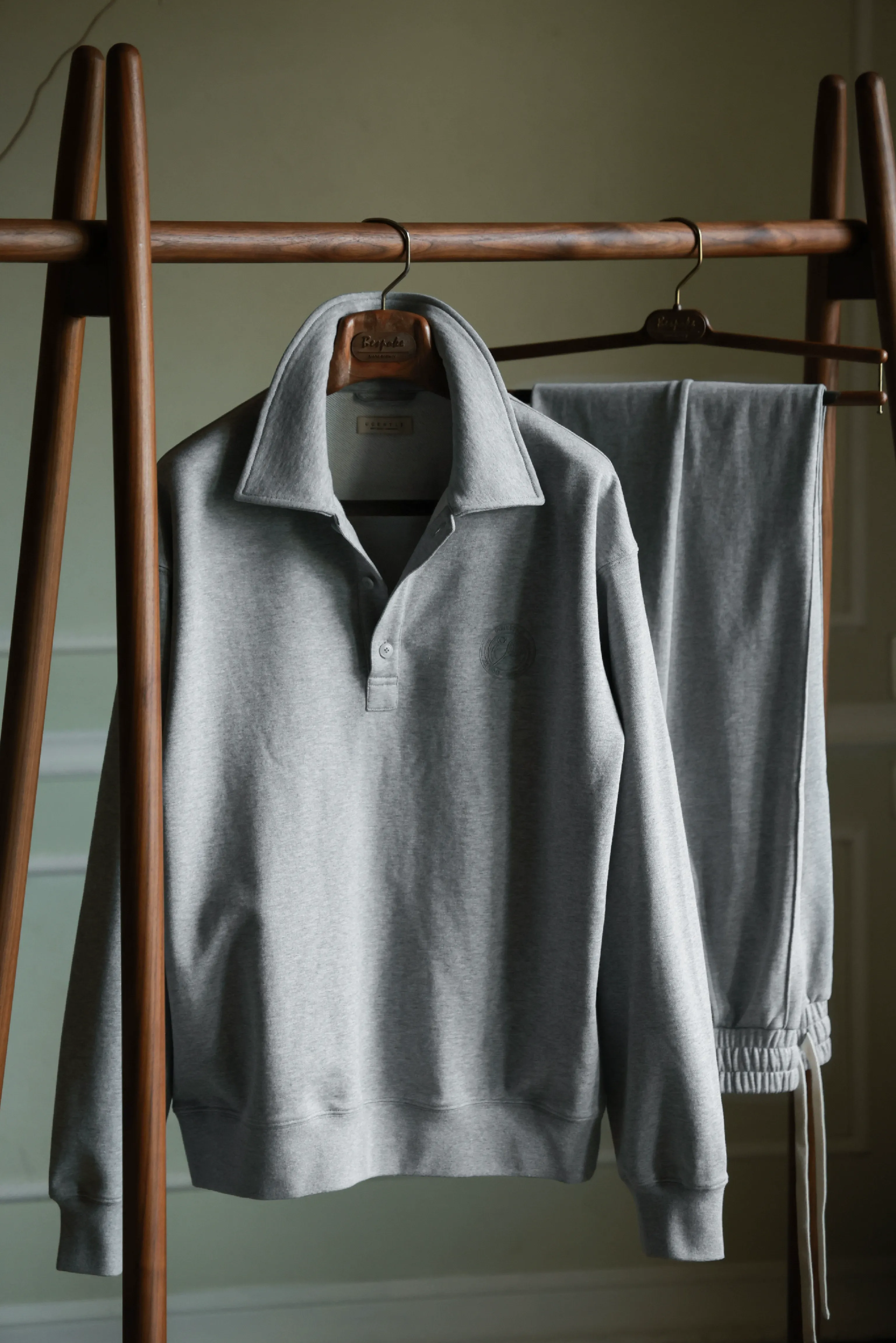Lava Grey Cotton Polo Sweat Set - Image 7