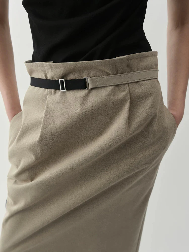 Layered Belt Midi Skirt - Image 4