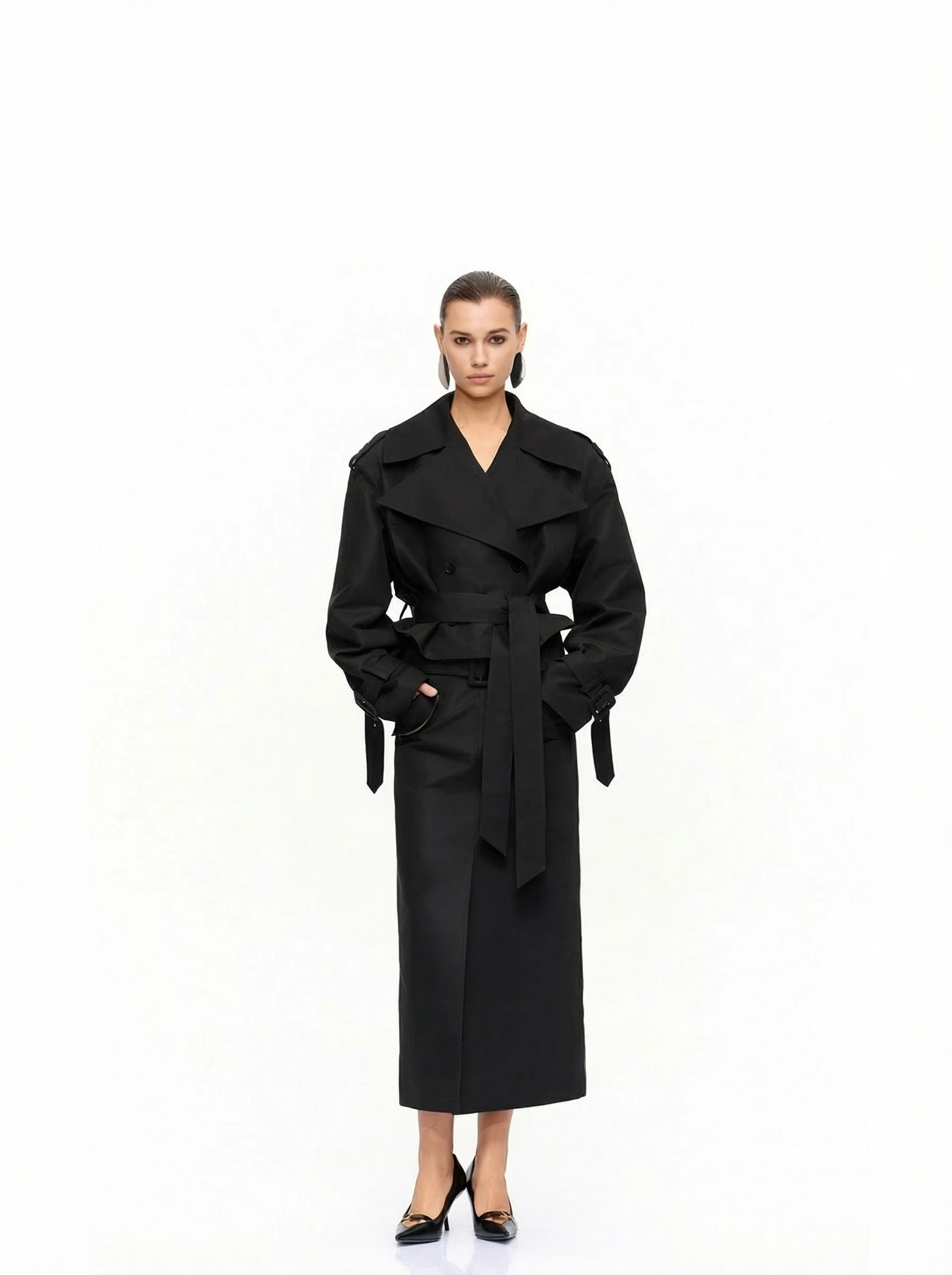 Layered Belted Trench