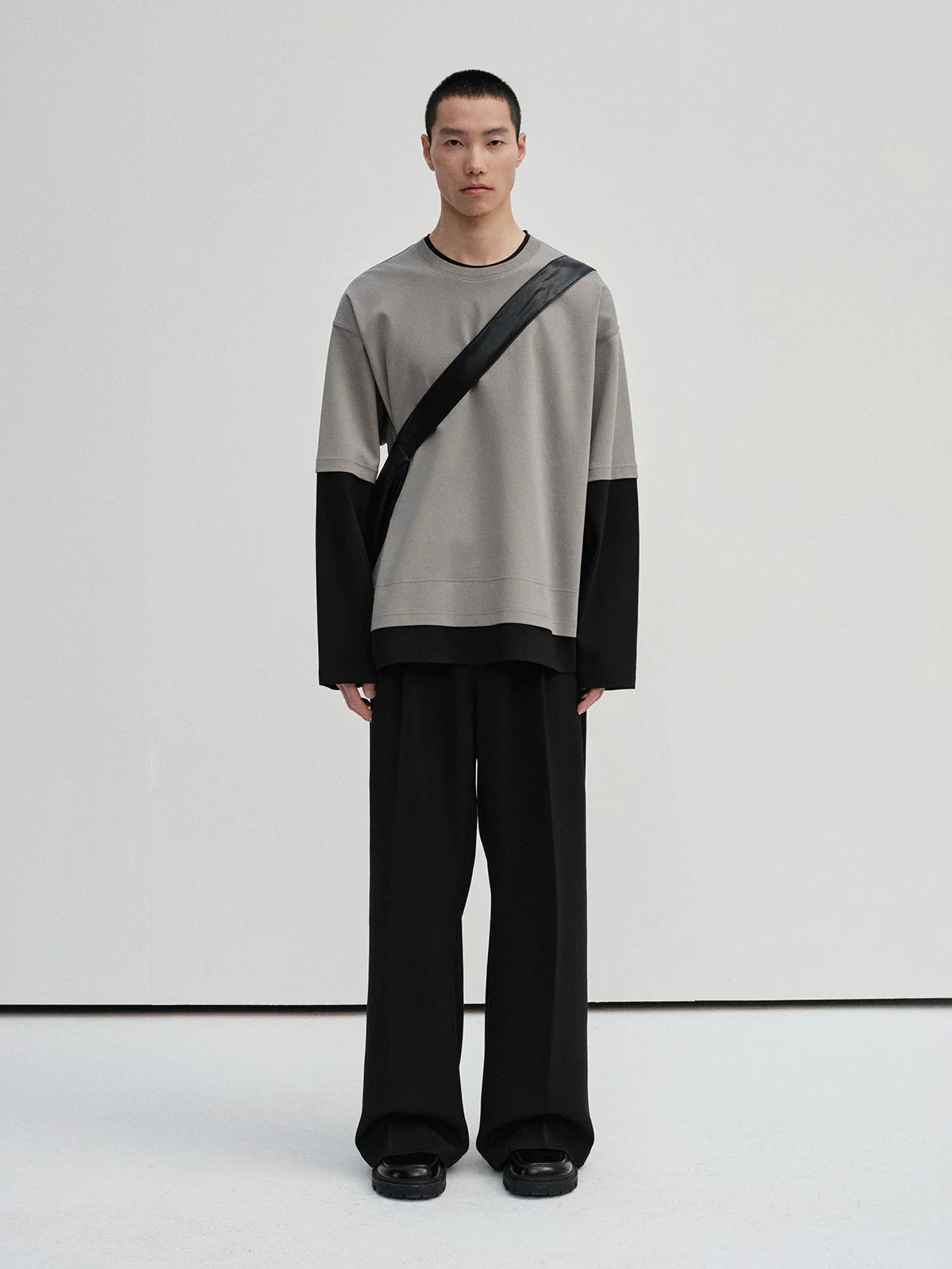 Layered Color-Block Long Sleeve Tee - Image 4