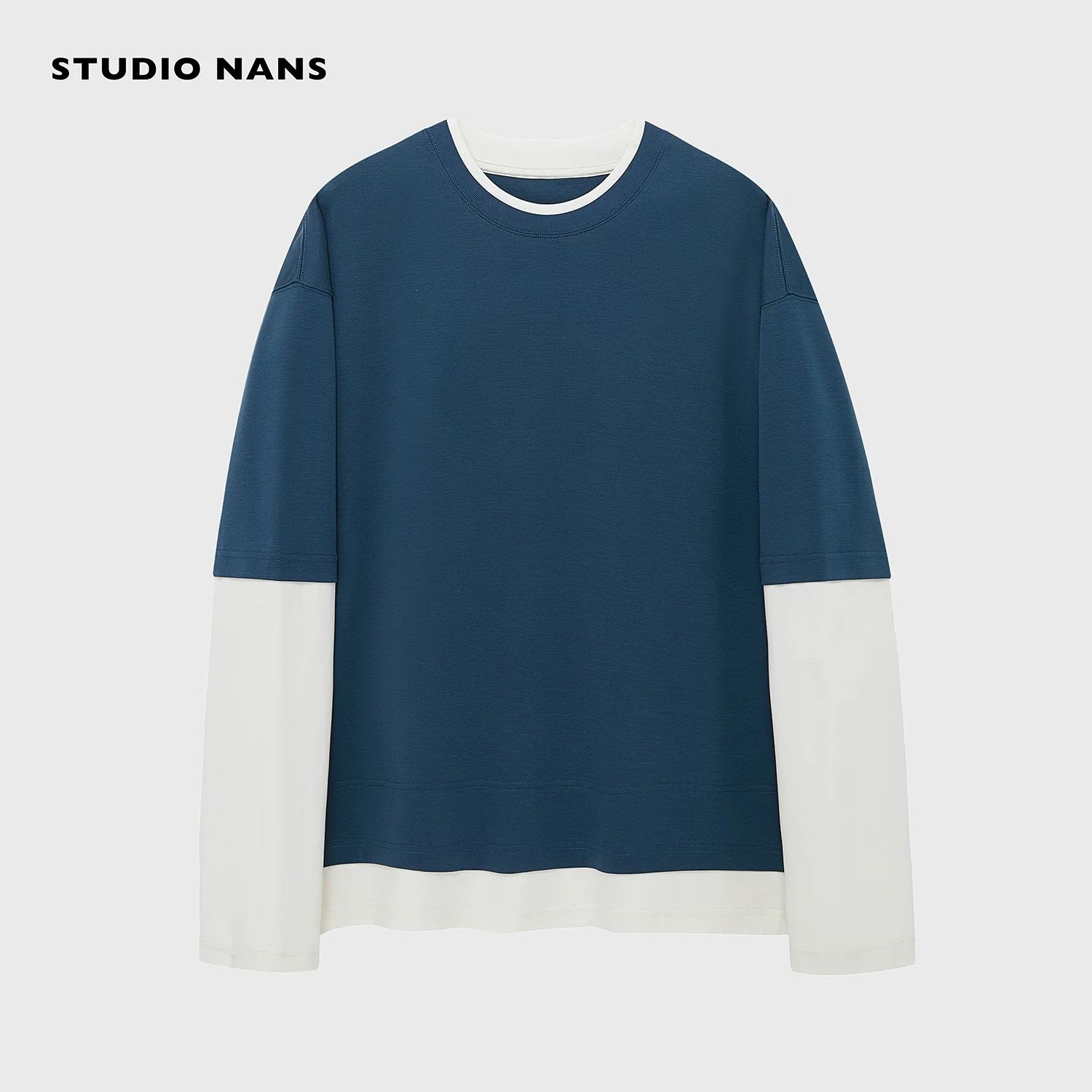 Layered Color-Block Long Sleeve Tee - Image 7
