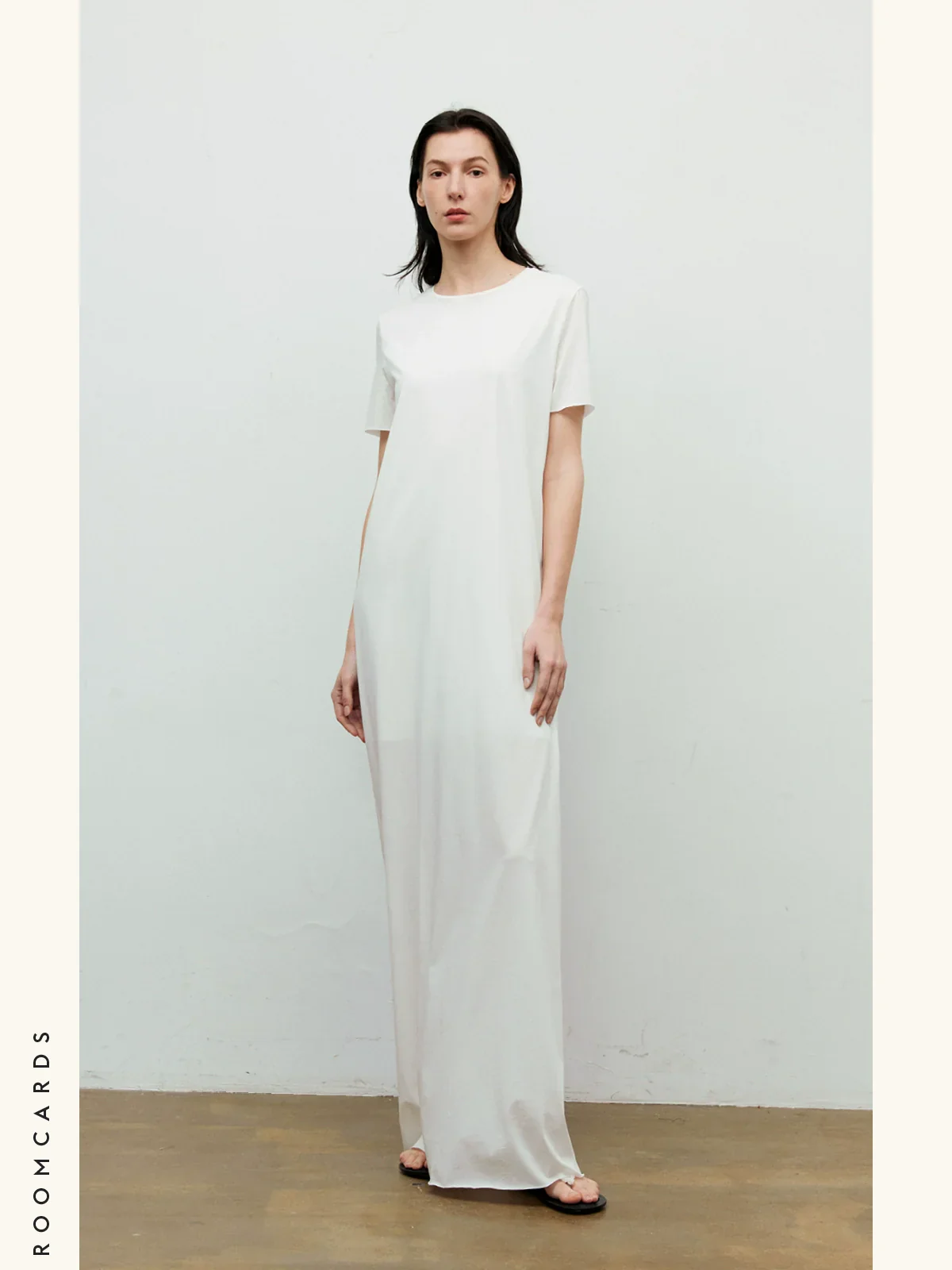 Layered Cotton Knit Midi Dress