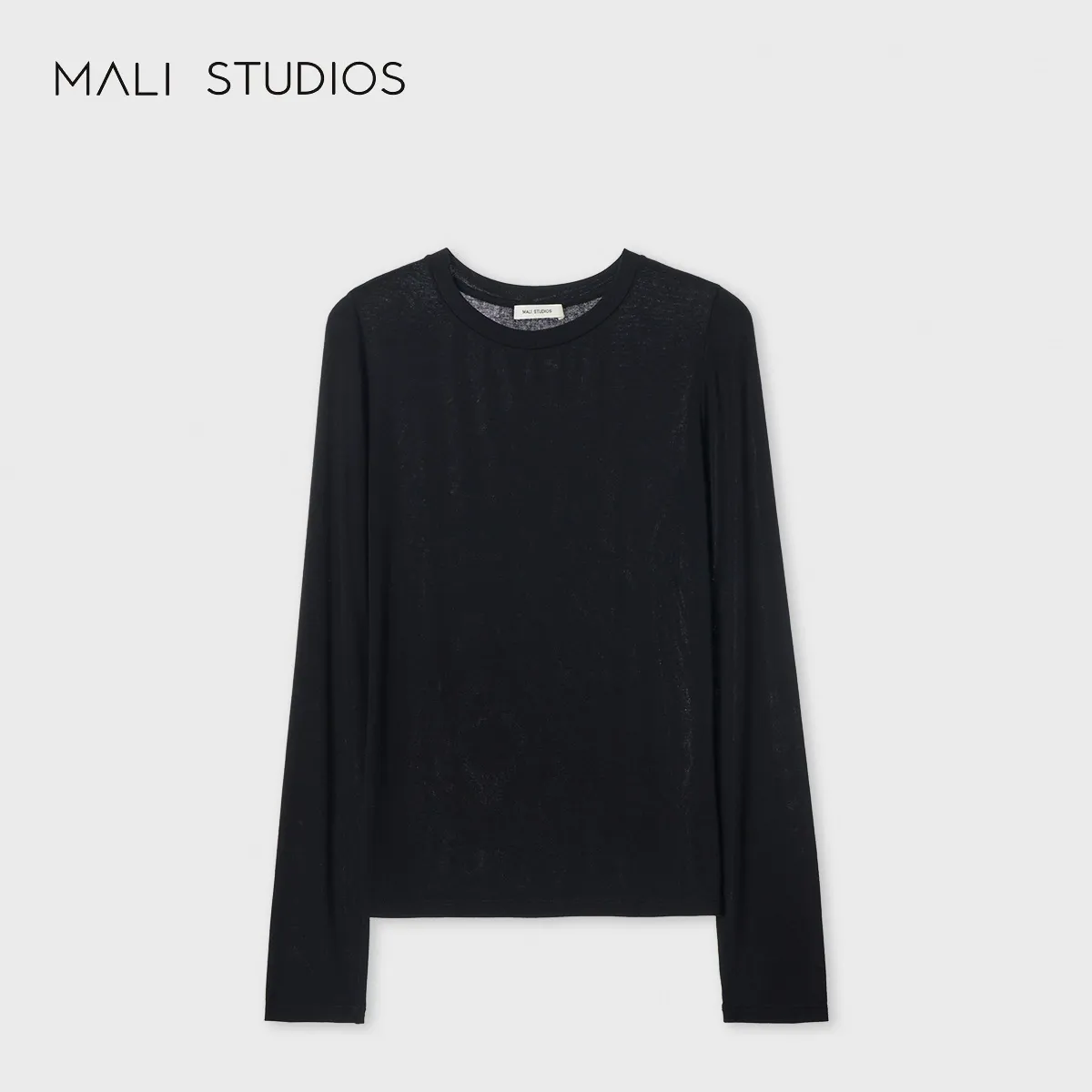 Layered Crew Neck Long Sleeve Tee - Image 3
