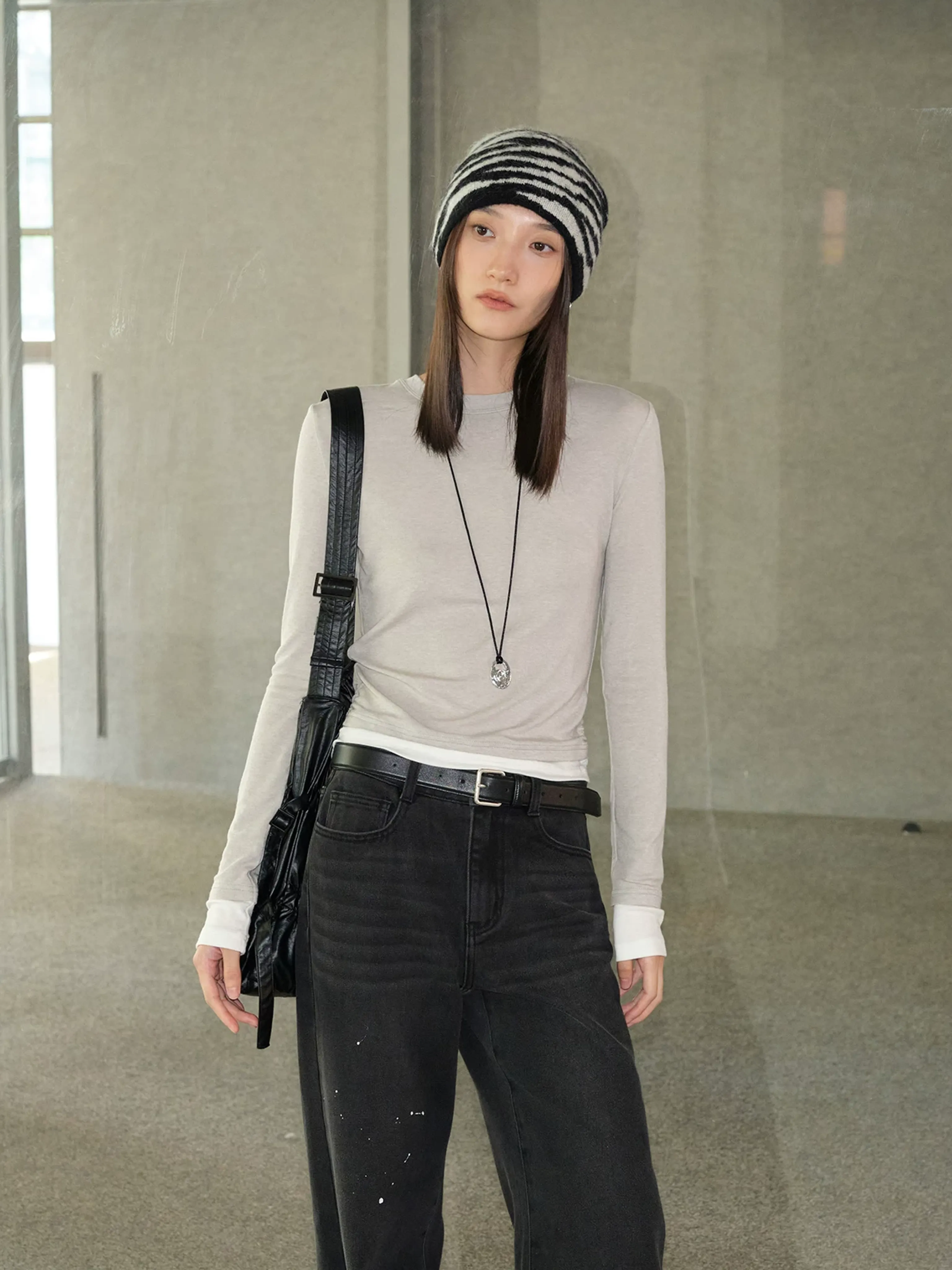 Layered Hem Long Sleeve Top - Image 4