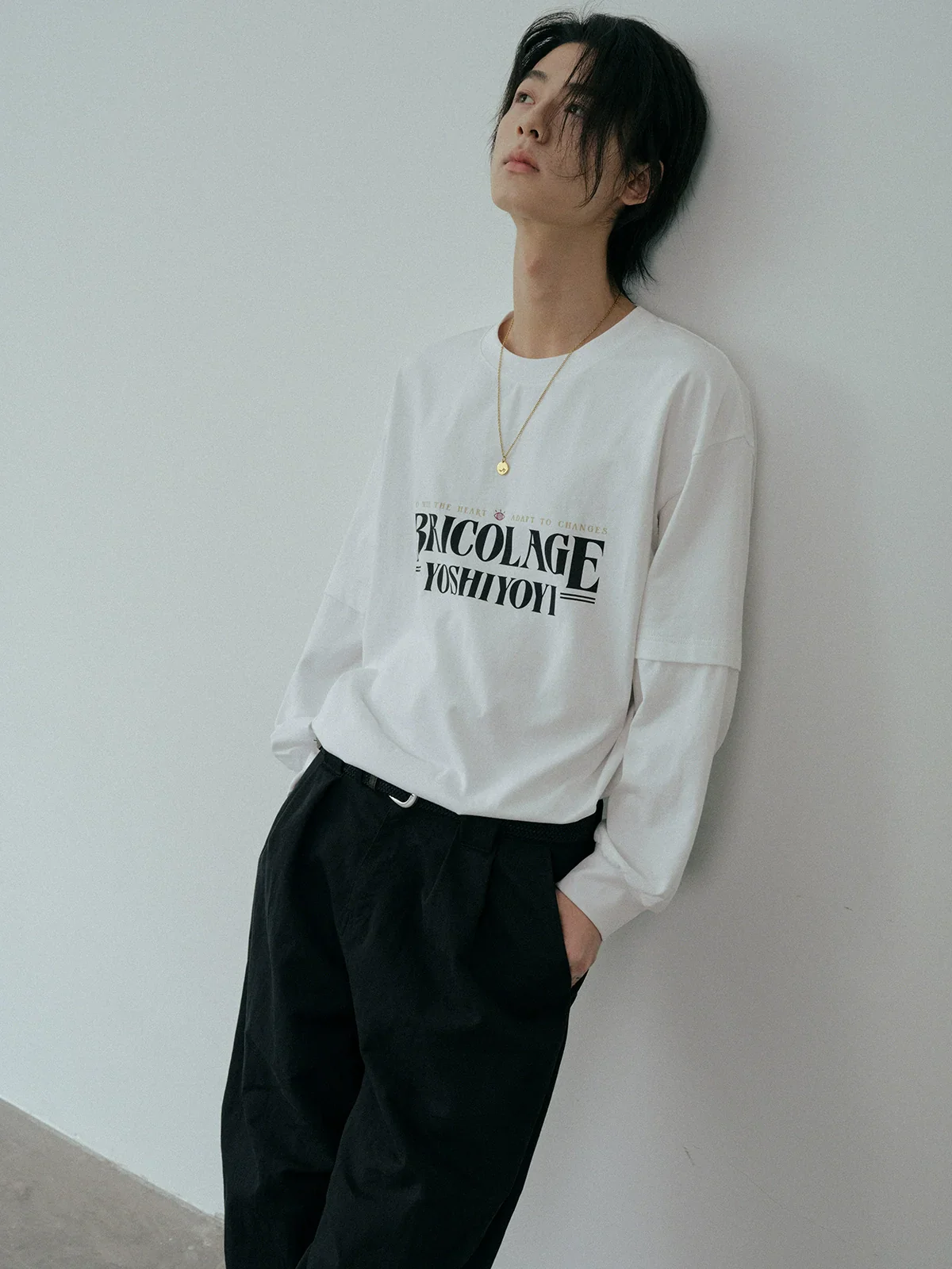 Layered Letter Print Long-Sleeve Tee - Image 2