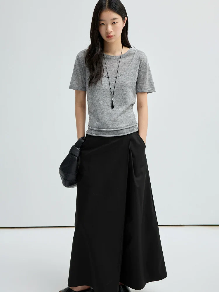 Layered-Neck Knit Tee - Image 4