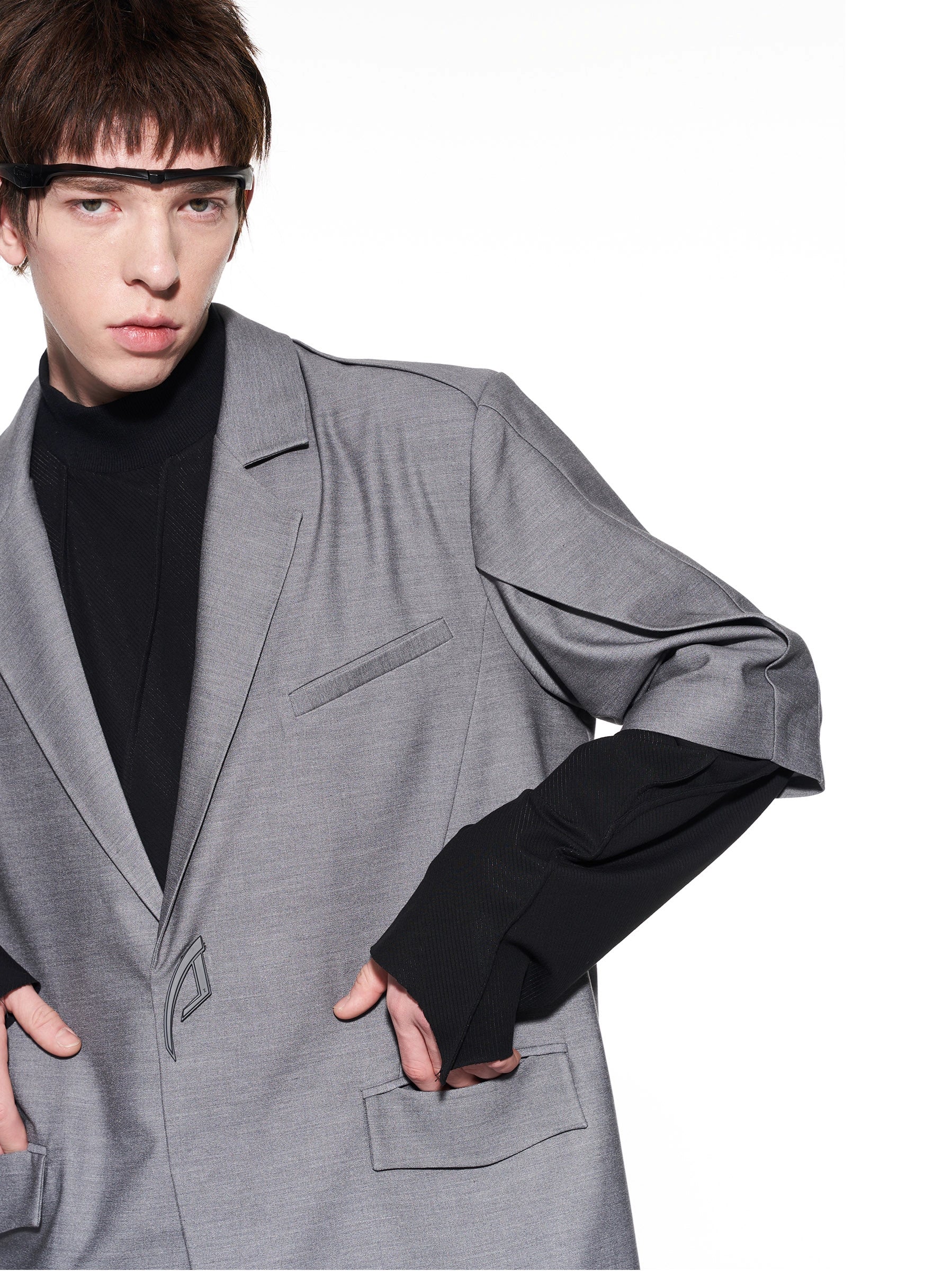 Layered Short-Sleeve Blazer - Image 2