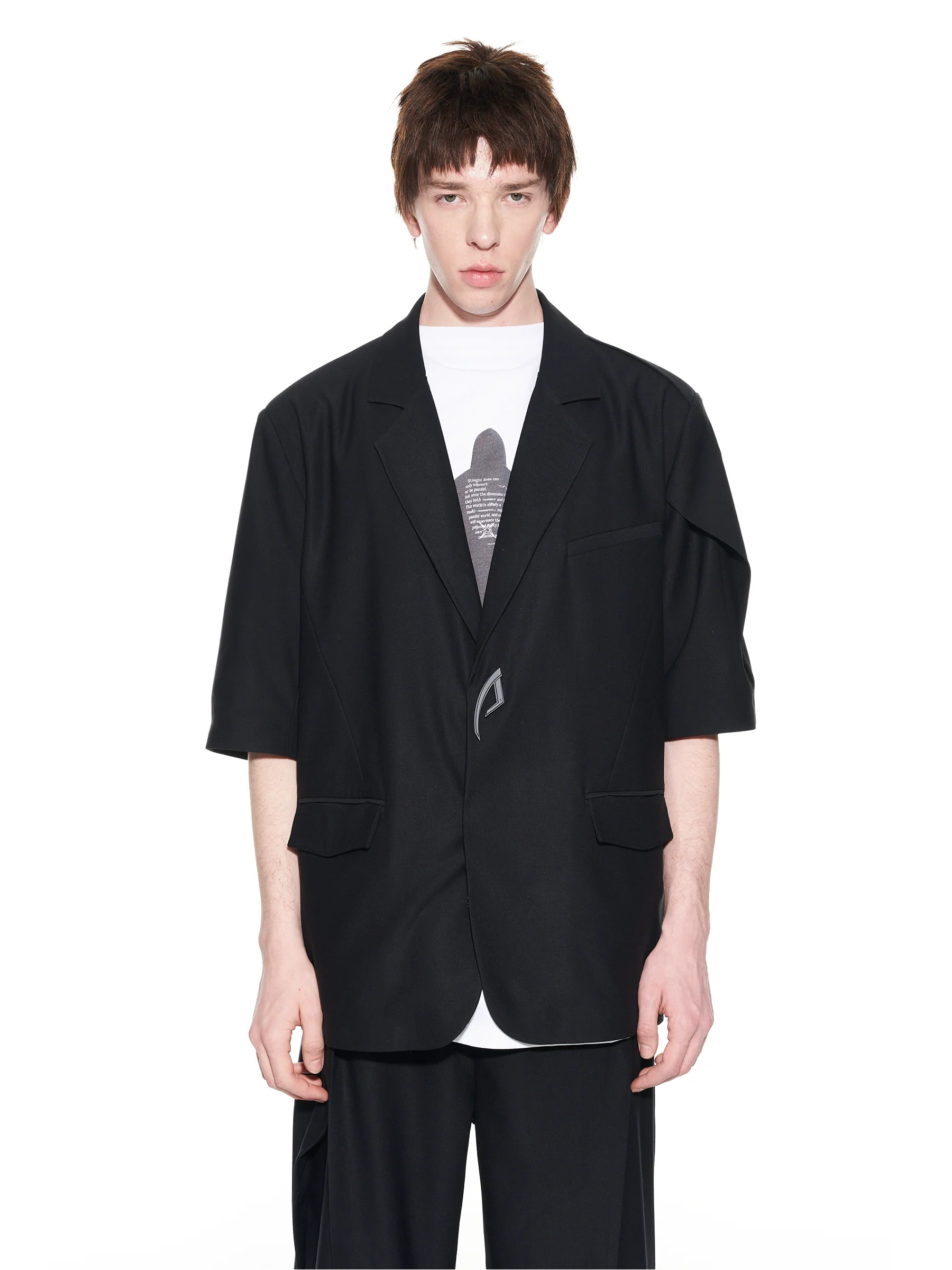 Layered Short-Sleeve Blazer - Image 7