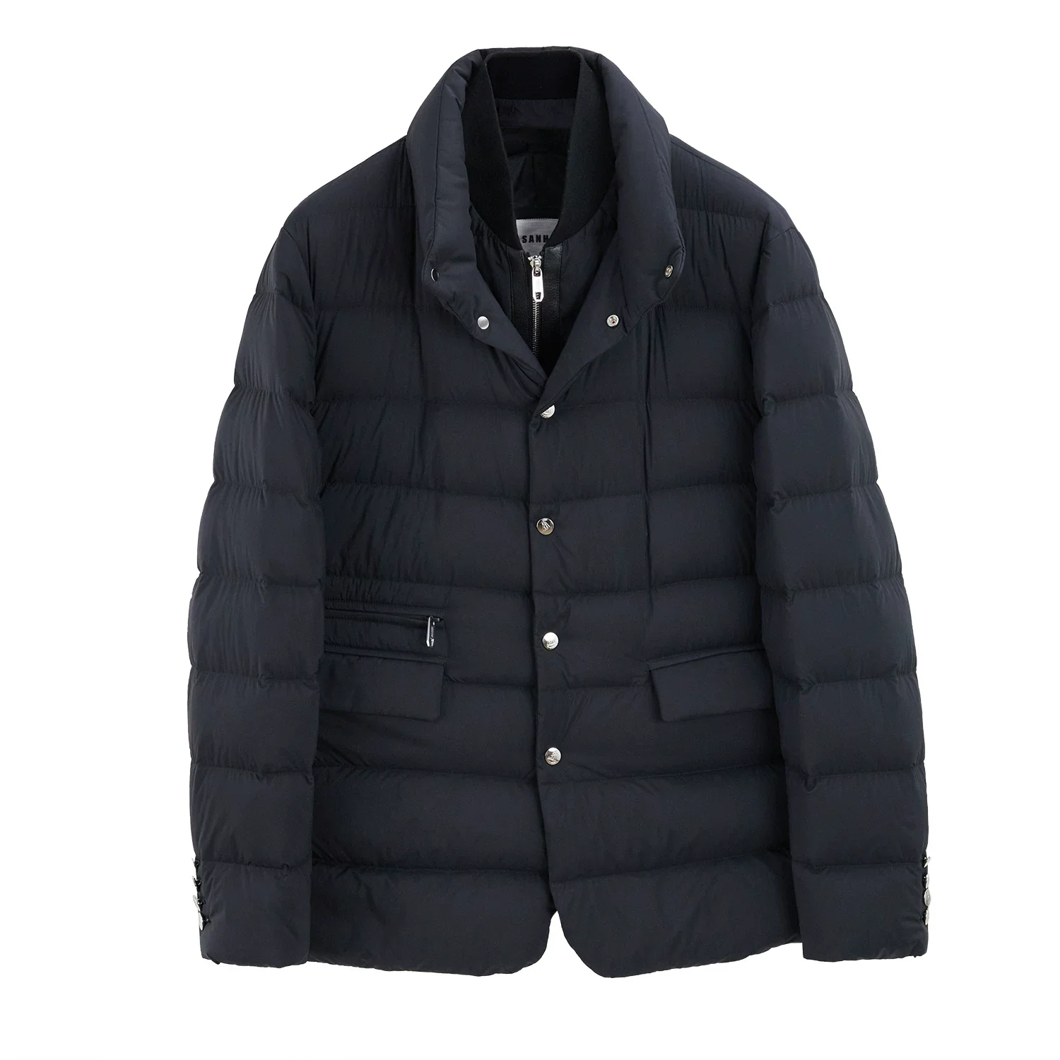 Layered Stand-Collar Down Jacket - Image 5