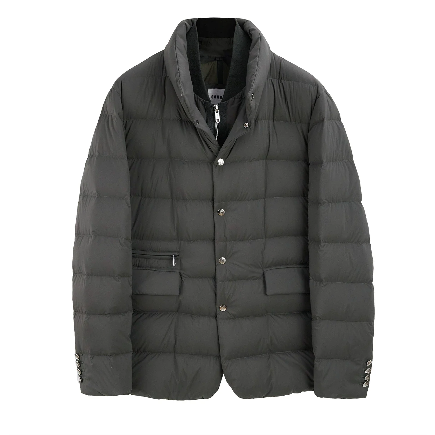 Layered Stand-Collar Down Jacket - Image 6
