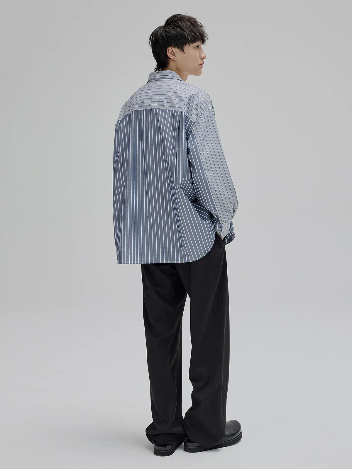 Layered Two-Tone Stripe Shirt - Image 2