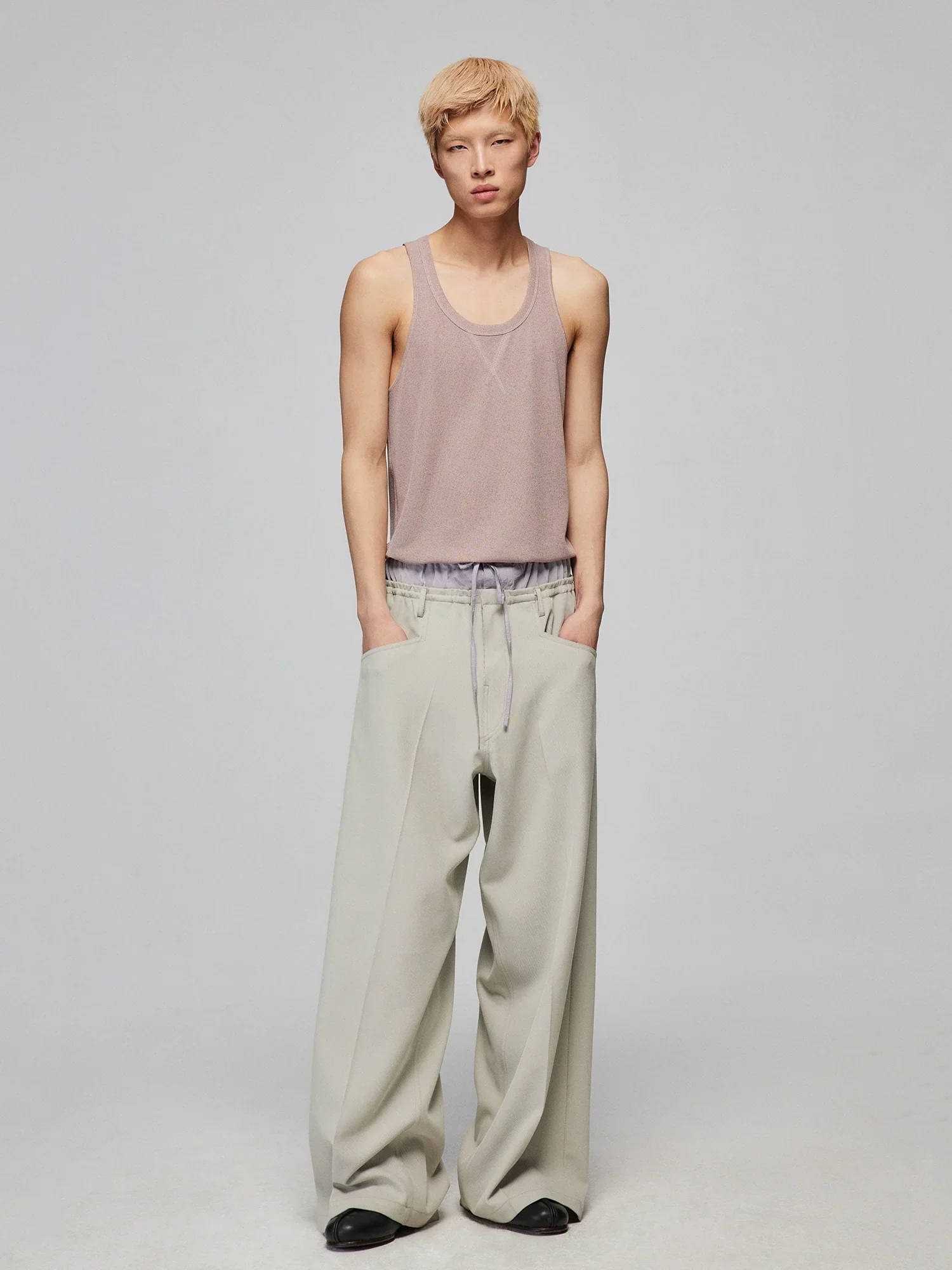 Layered Waist Wide-Leg Trousers - Image 2