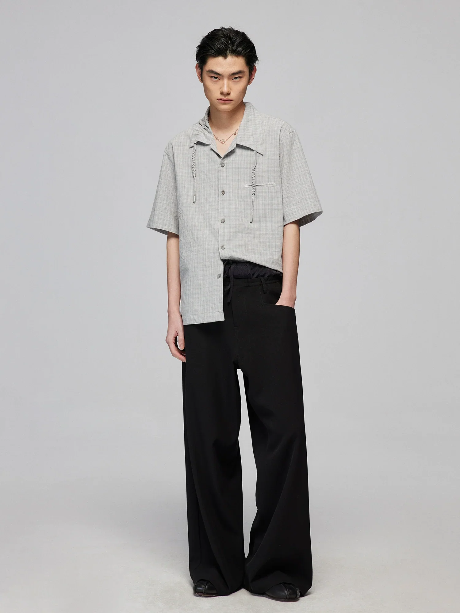 Layered Waist Wide-Leg Trousers - Image 4