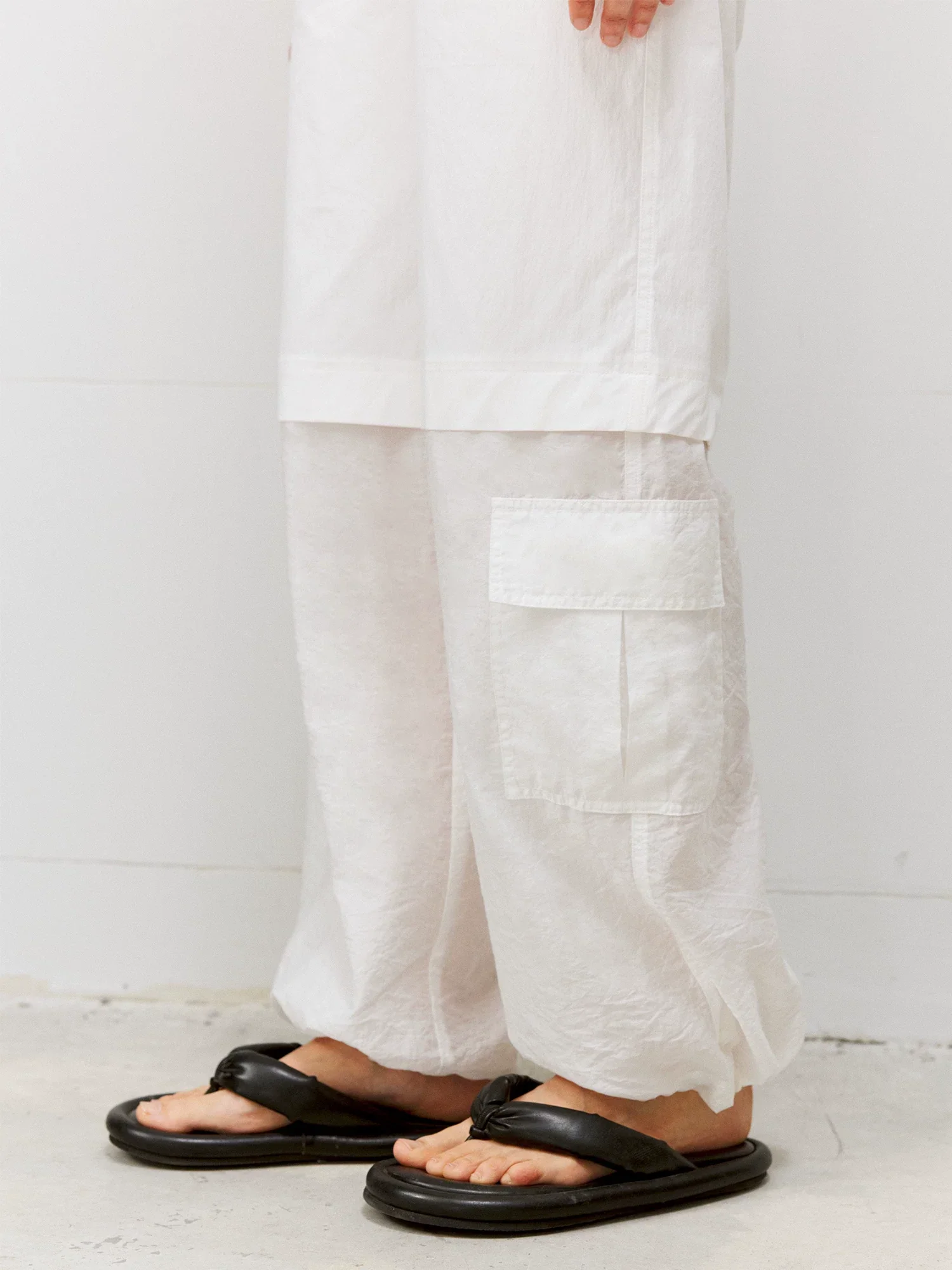 Layered Wide Leg Cargo Pants - Image 2