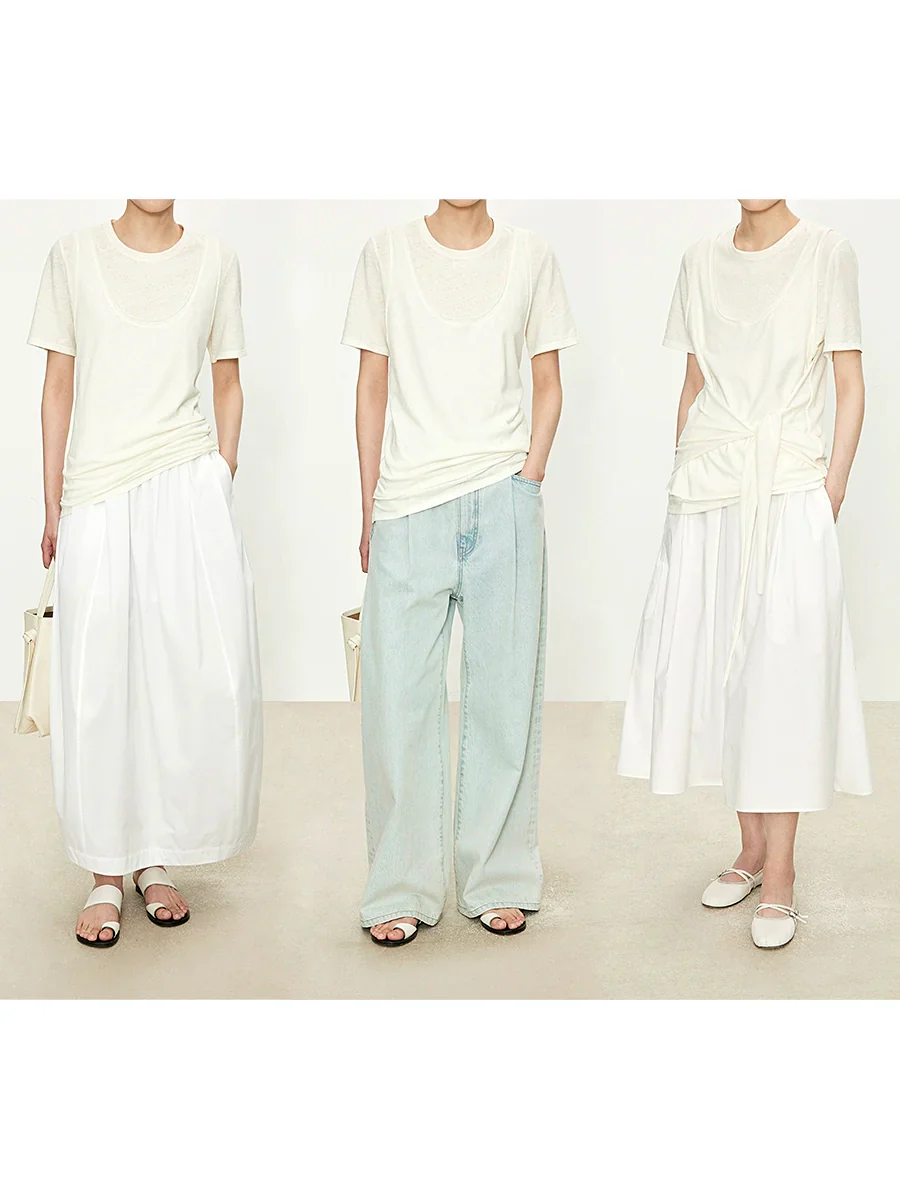 LayeredWrap-TieCotton-LinenT-Shirt - Image 4