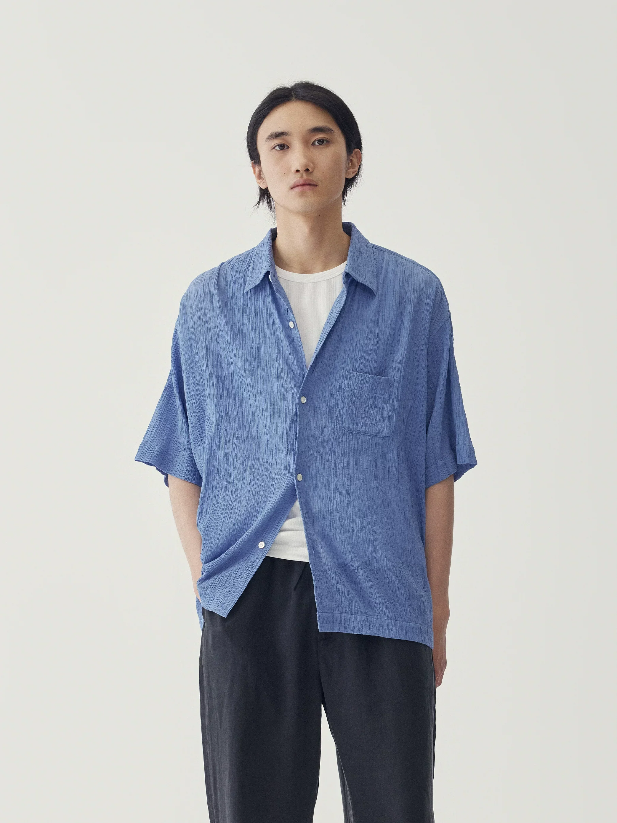Lazaro Crinkled Cotton Short-Sleeve Shirt - Image 3