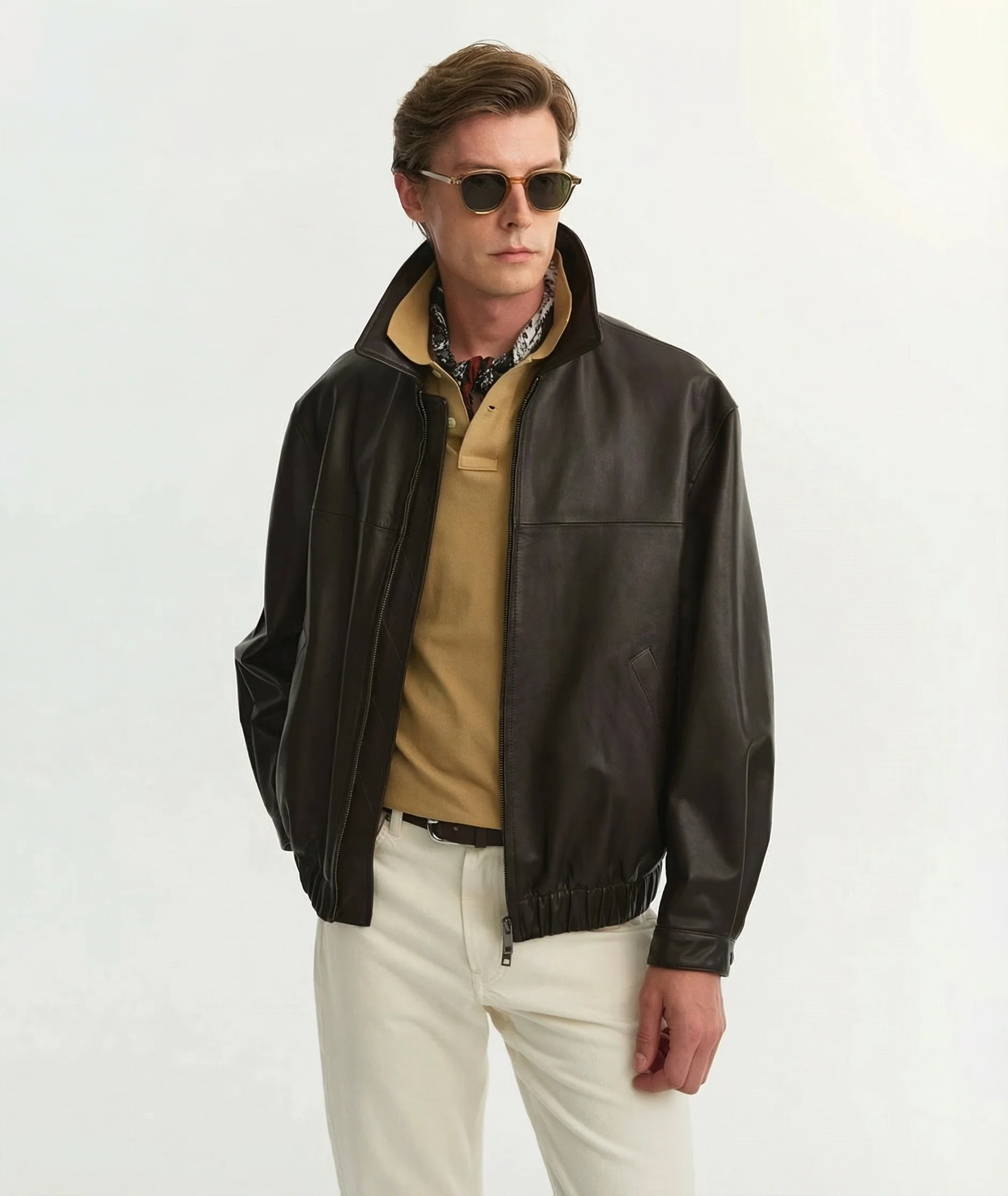 Leather Blouson Jacket