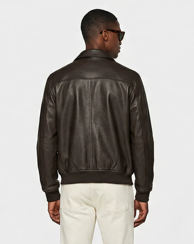 Leather Blouson Jacket - Image 3