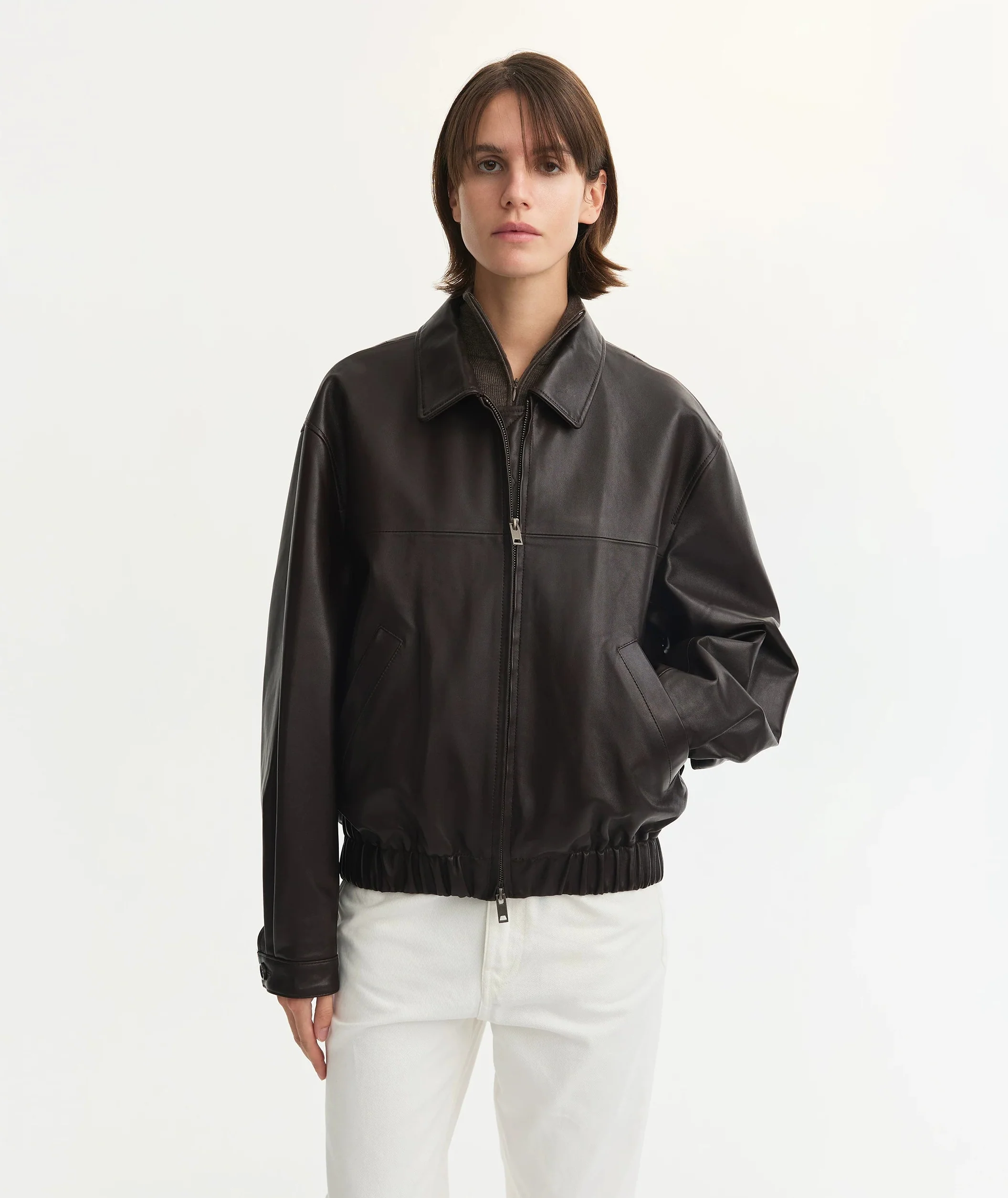 Leather Blouson Jacket - Image 6