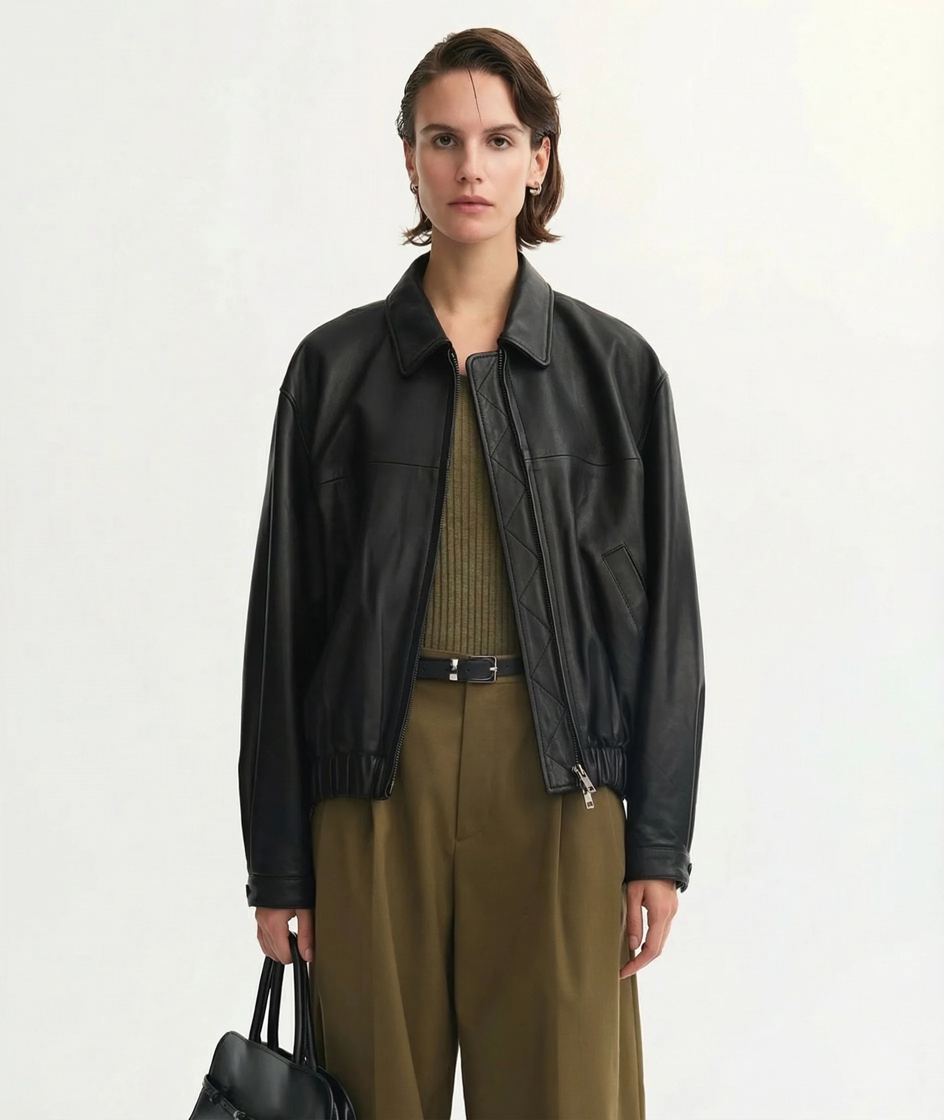 Leather Blouson Jacket - Image 7