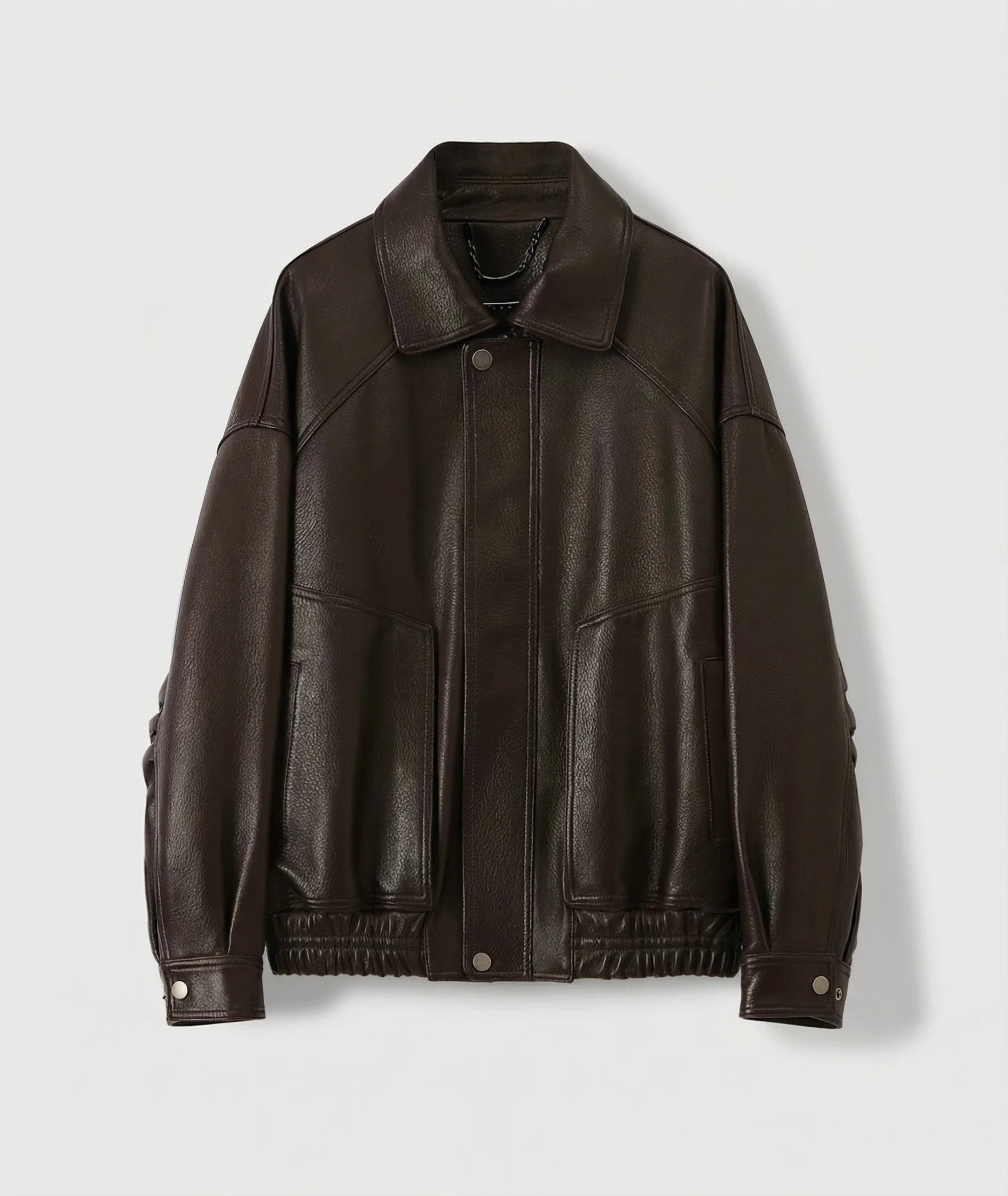 Leather Bomber Jacket - Image 7