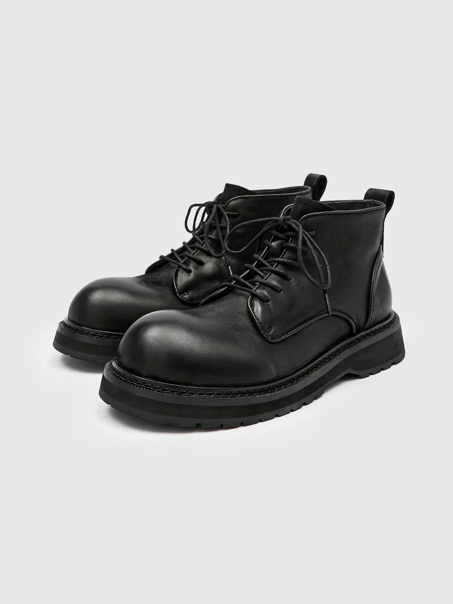 Leather Lace-Up Derby Boots - Image 5
