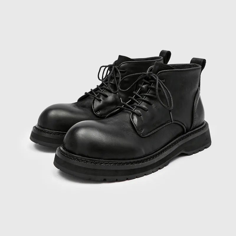 Leather Lace-Up Derby Boots - Image 6