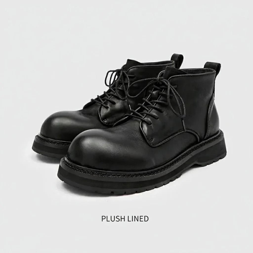 Leather Lace-Up Derby Boots - Image 7