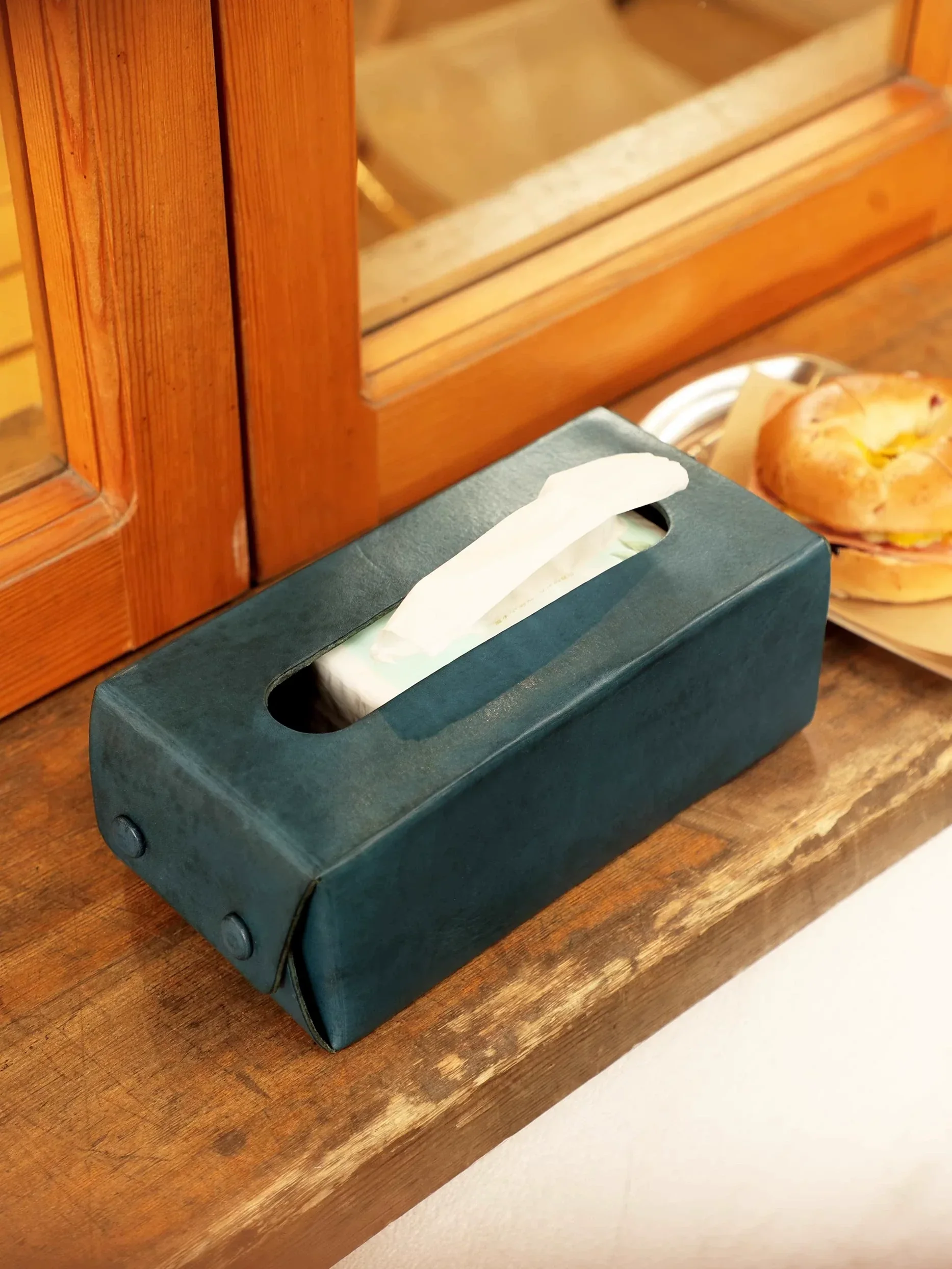 Leather-Look Tissue Box Cover - Image 2