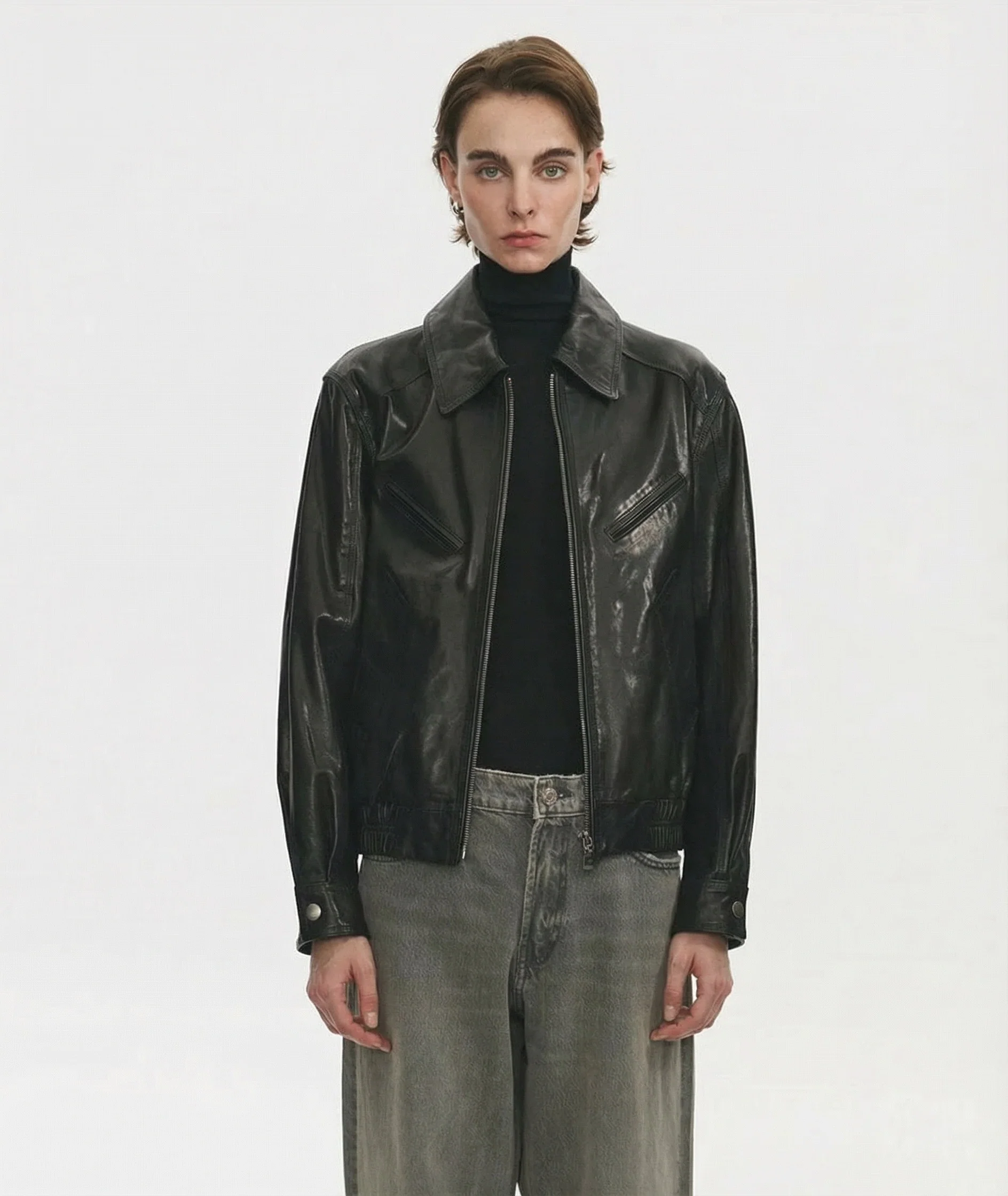 Leather-Look Zip Jacket