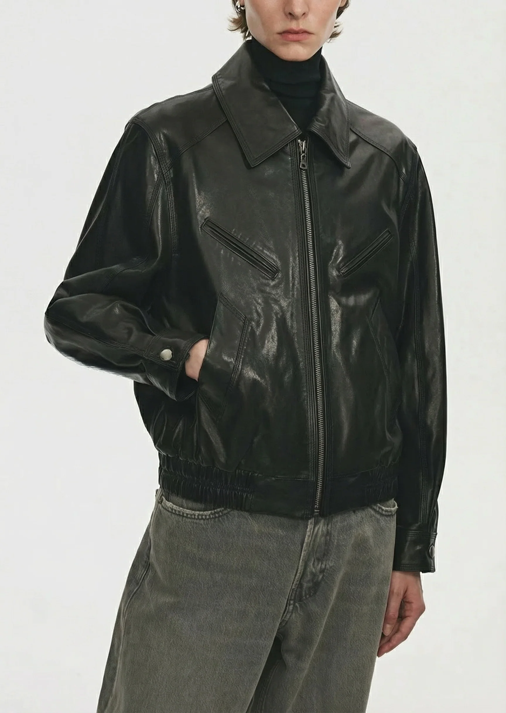 Leather-Look Zip Jacket - Image 4