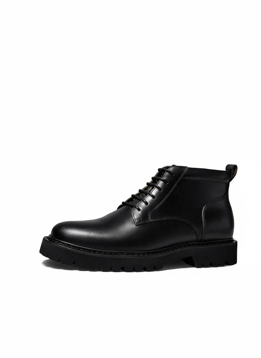 Leather Lug Ankle Boots - Image 3