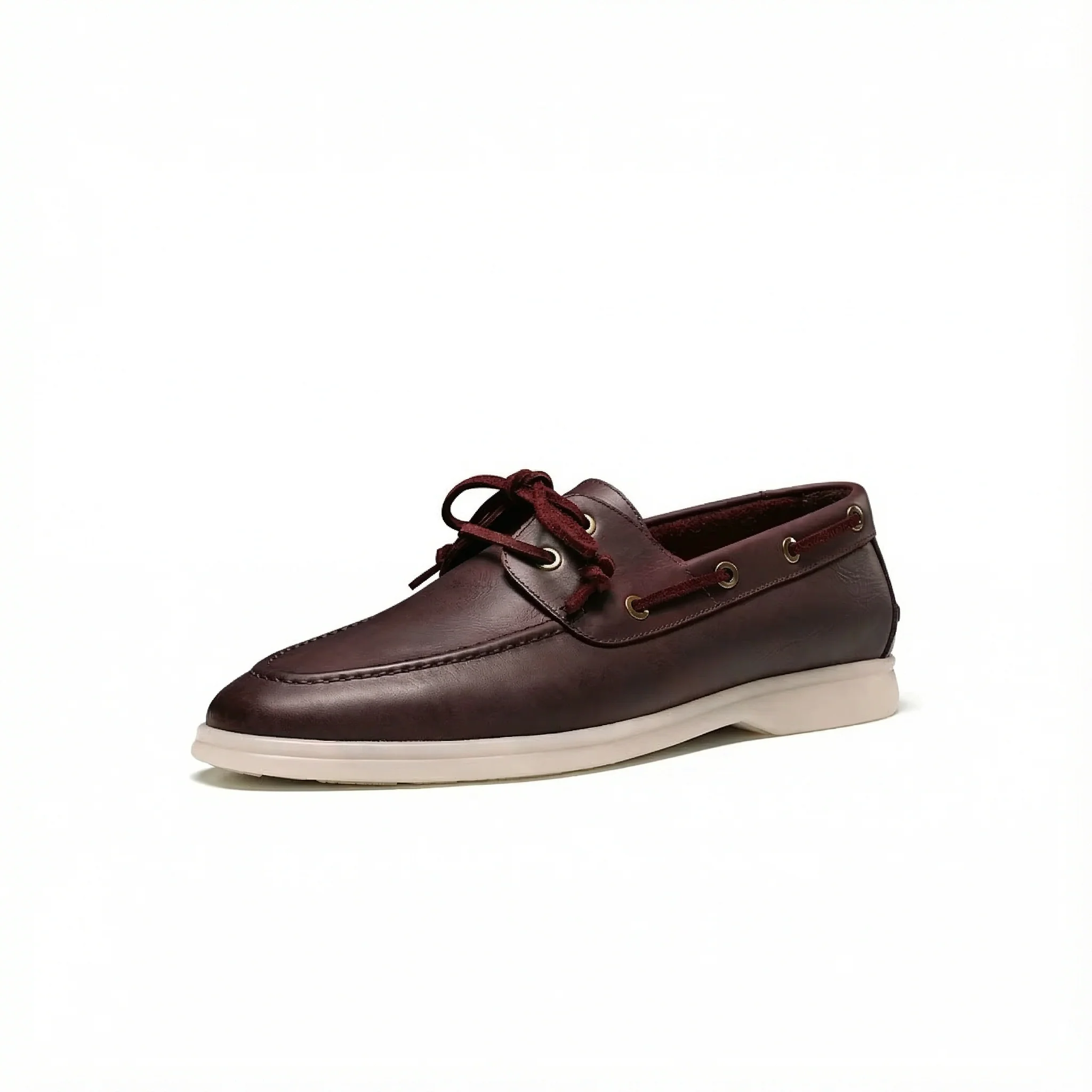 Leather Moc-Toe Boat Shoes - Image 5