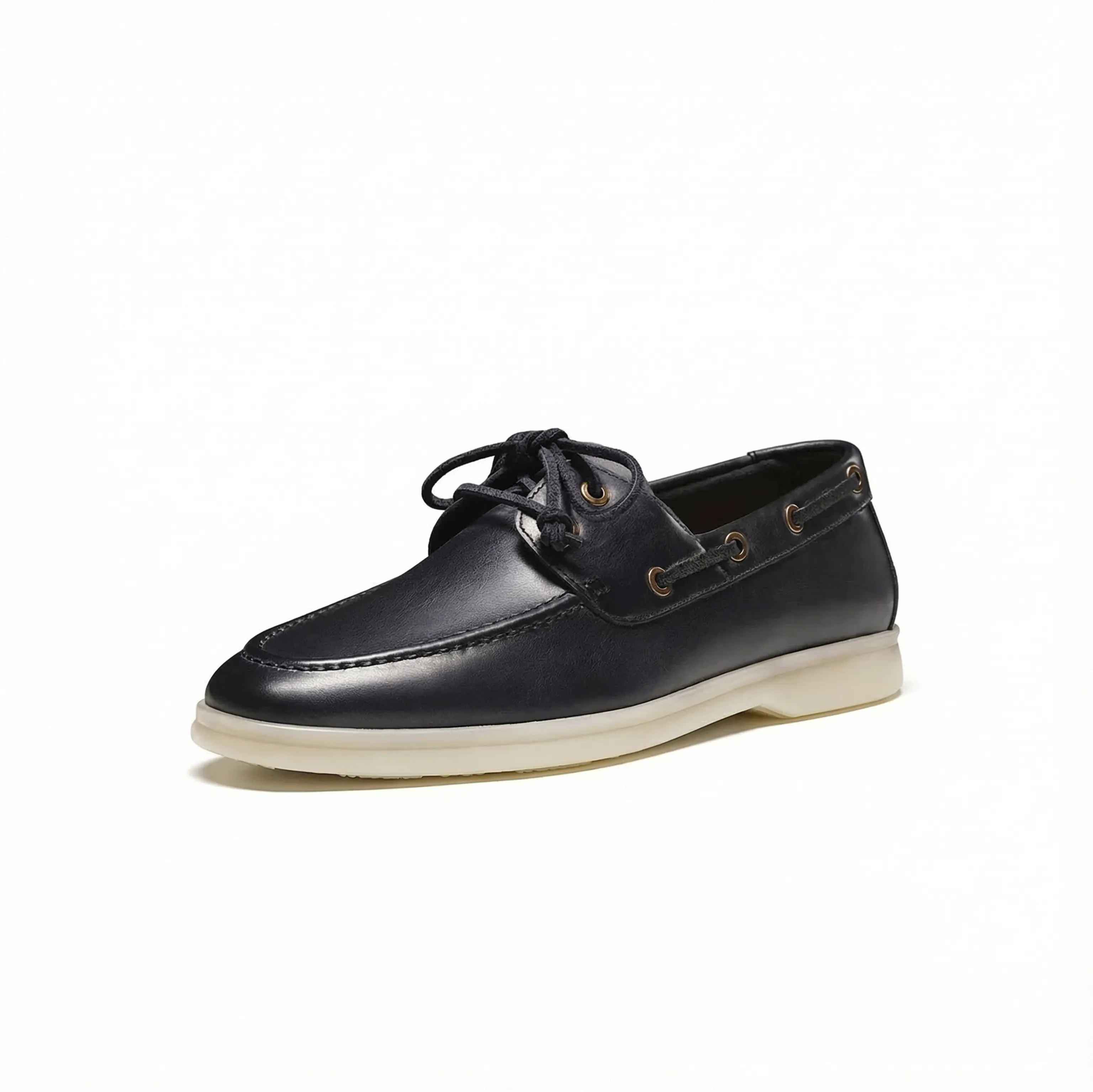 Leather Moc-Toe Boat Shoes - Image 7