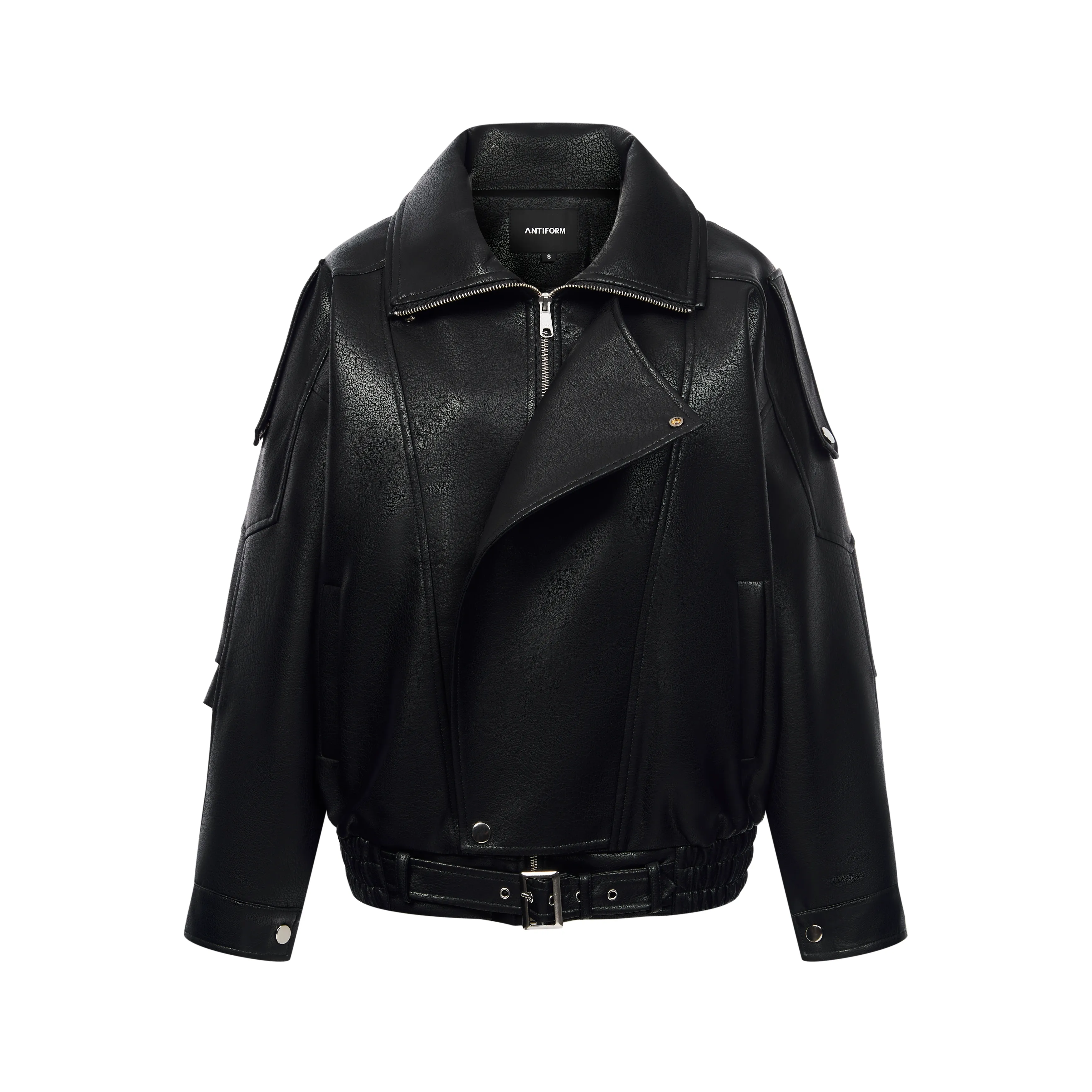 Faux Leather Oversized Jacket - Image 5