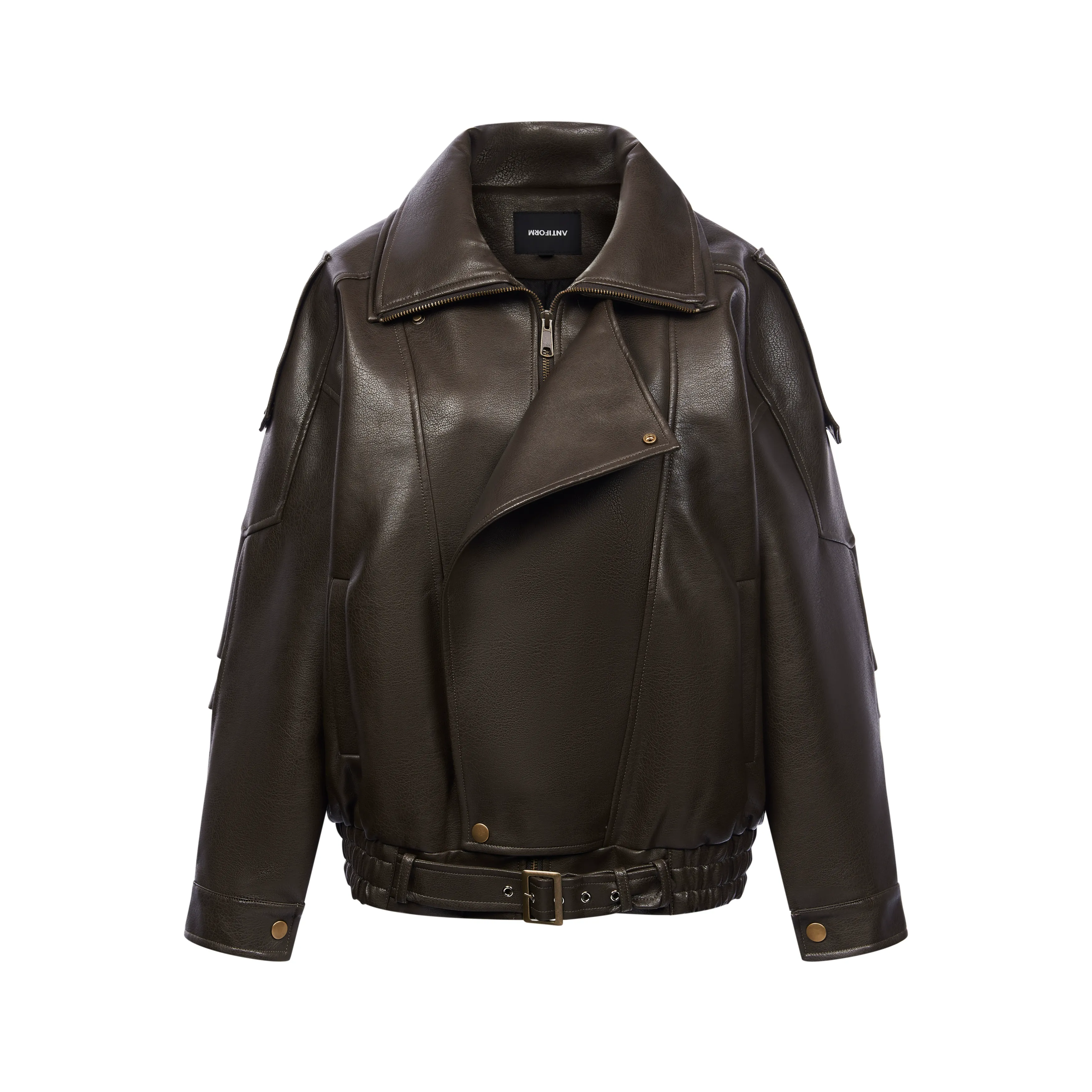 Faux Leather Oversized Jacket - Image 6