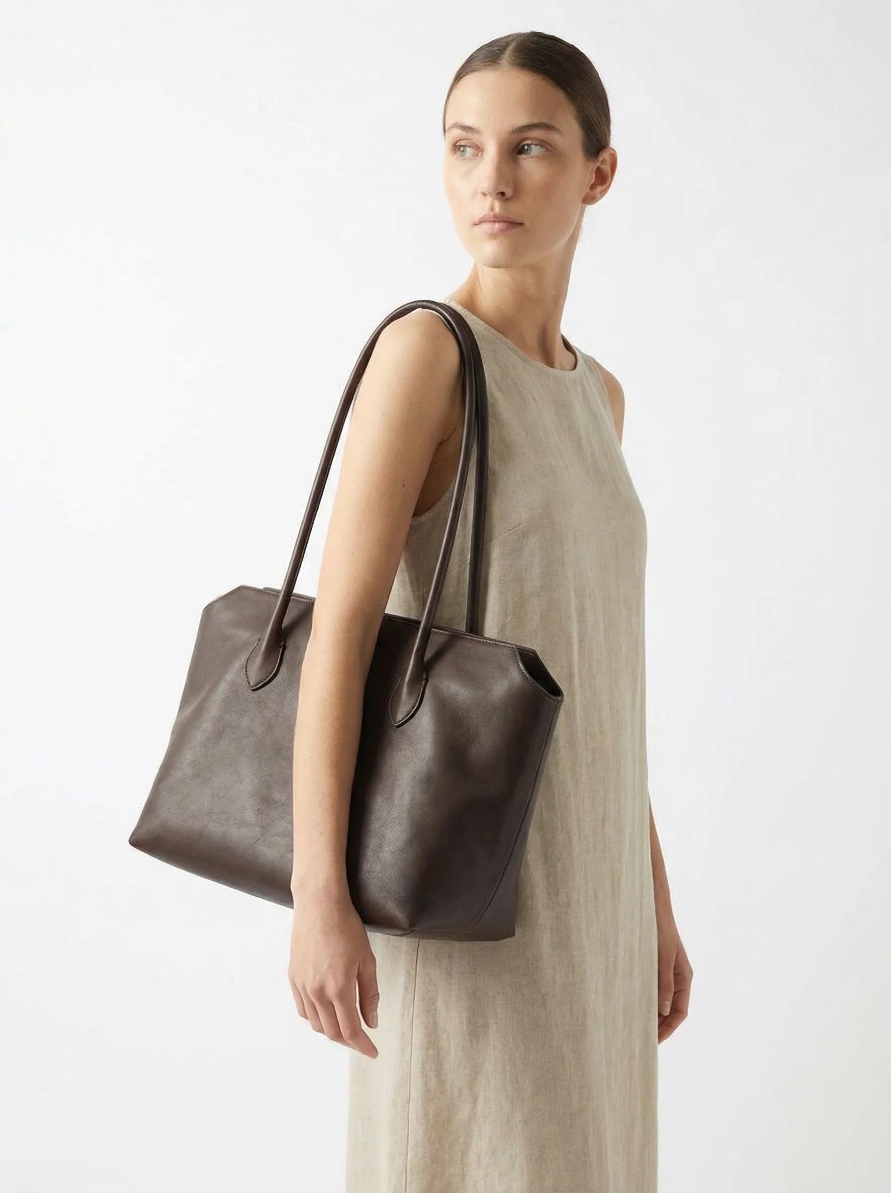 Leather Shoulder Tote - Image 2