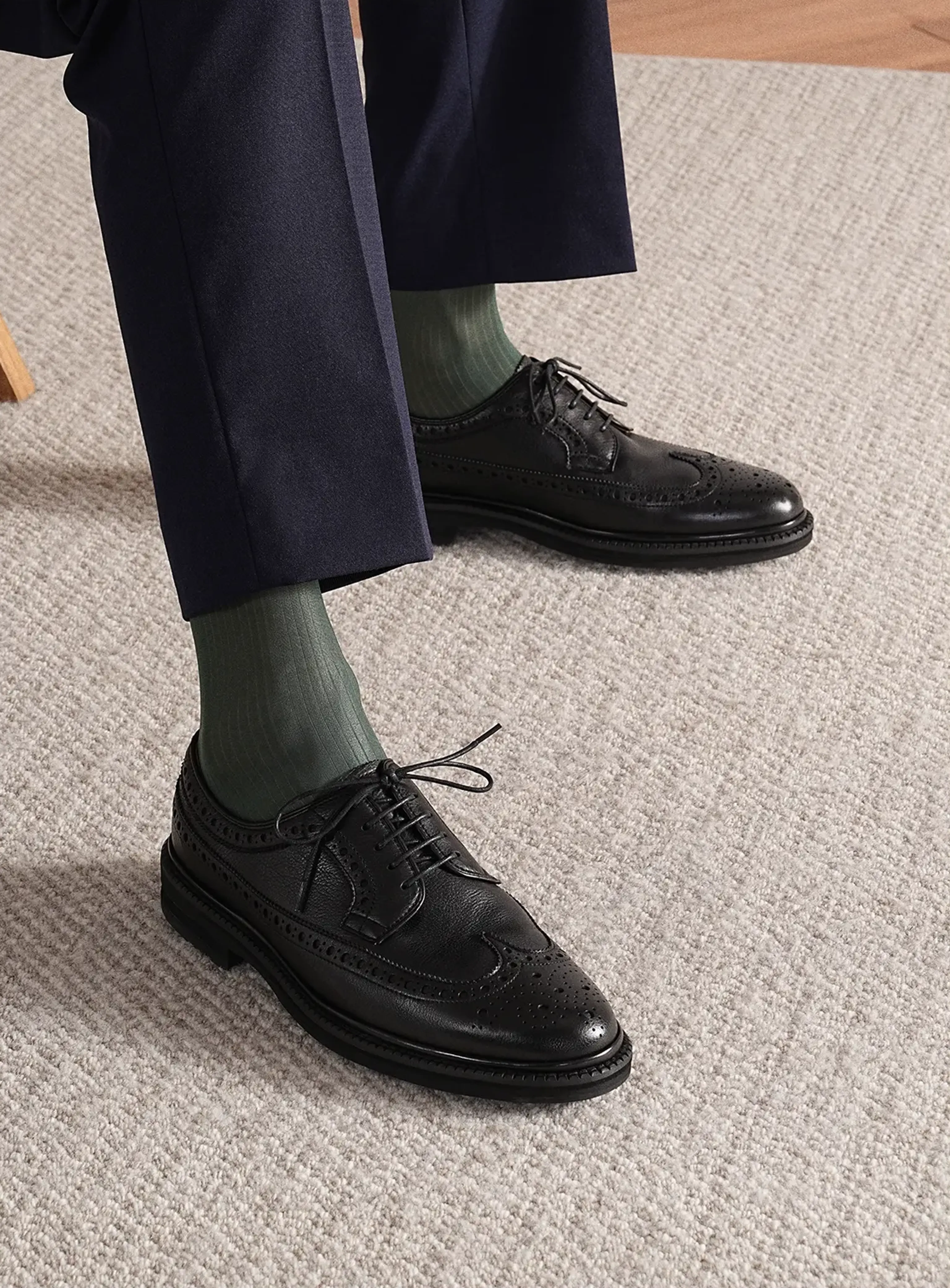 Leather Wingtip Brogue Derby - Image 3