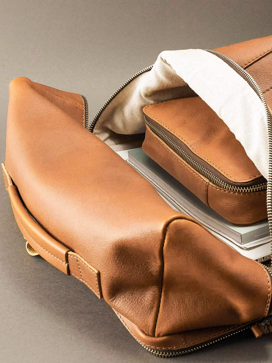 Leather Zip Backpack - Image 4