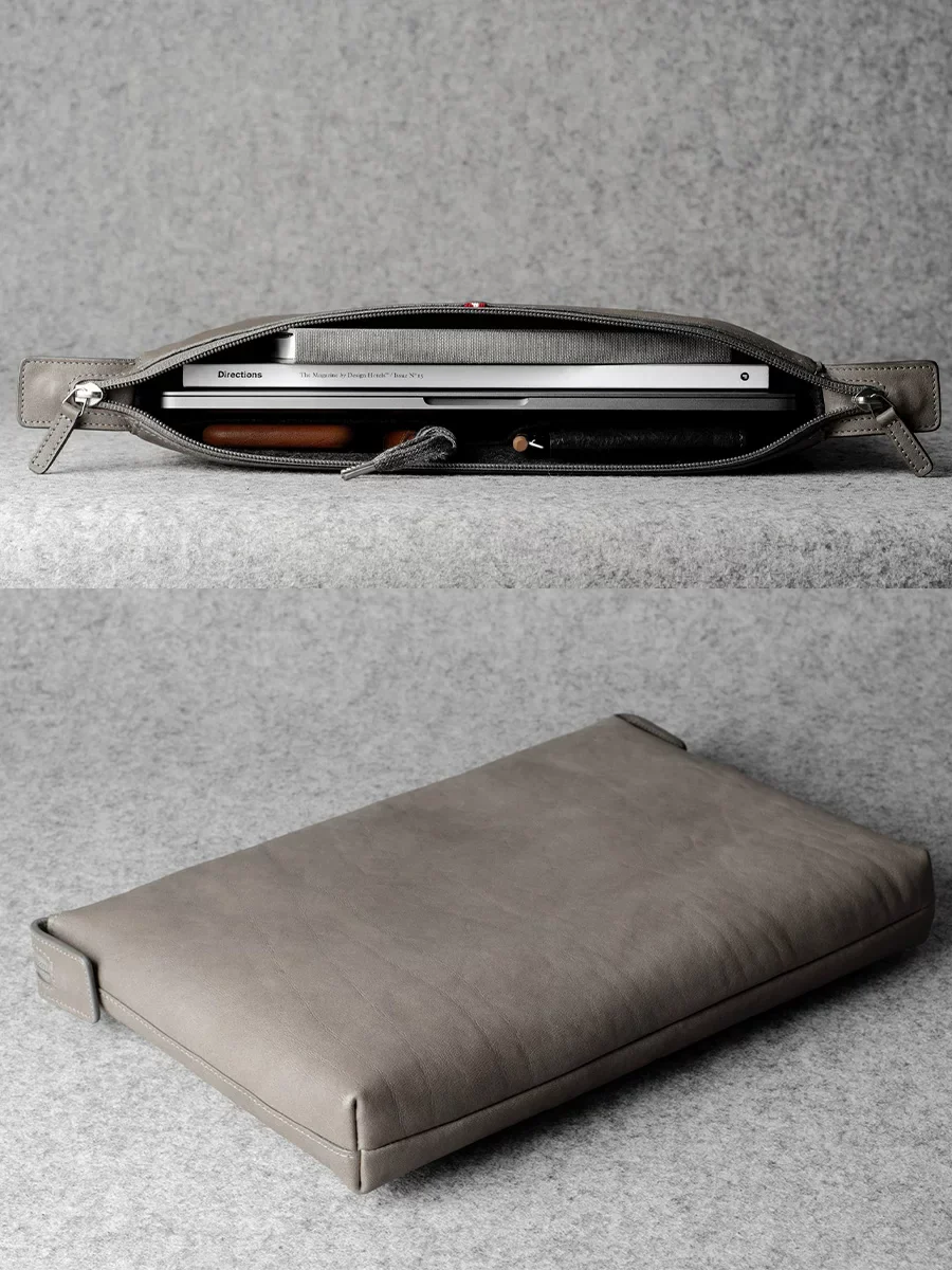 Leather Zip Document Pouch - Image 3