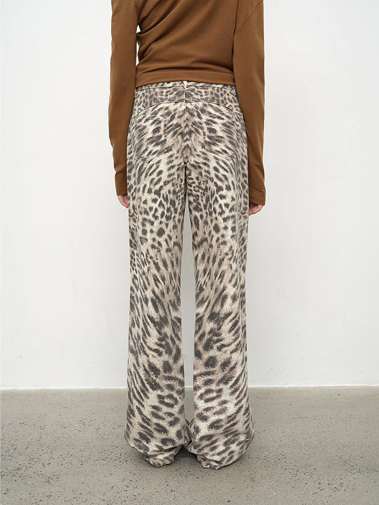 Leopard Denim Jeans - Image 4