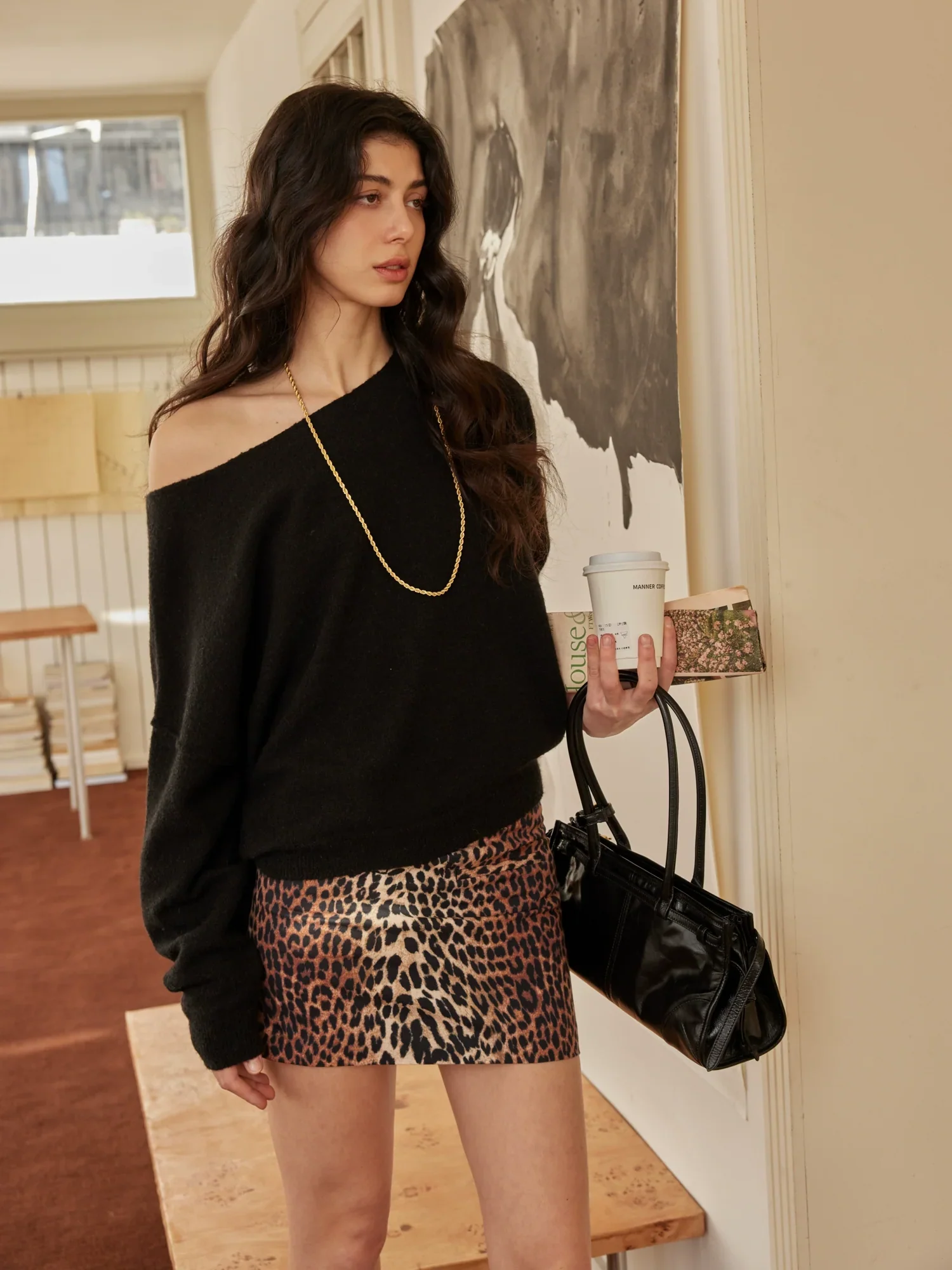 Leopard Print Cotton Mini Skirt - Image 3