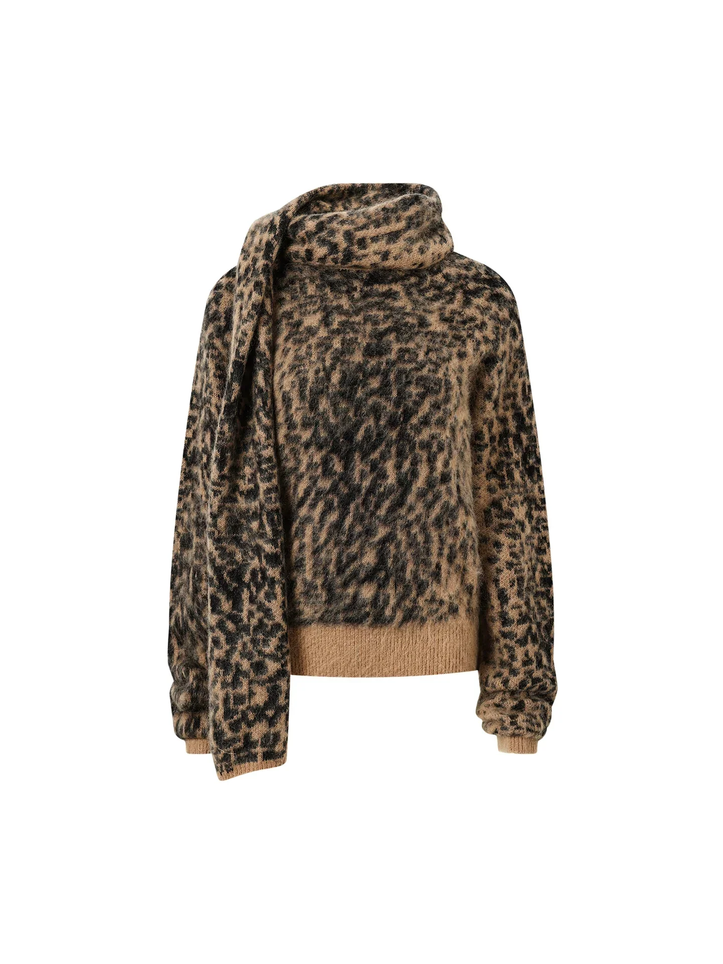 Leopard Scarf Sweater - Image 2