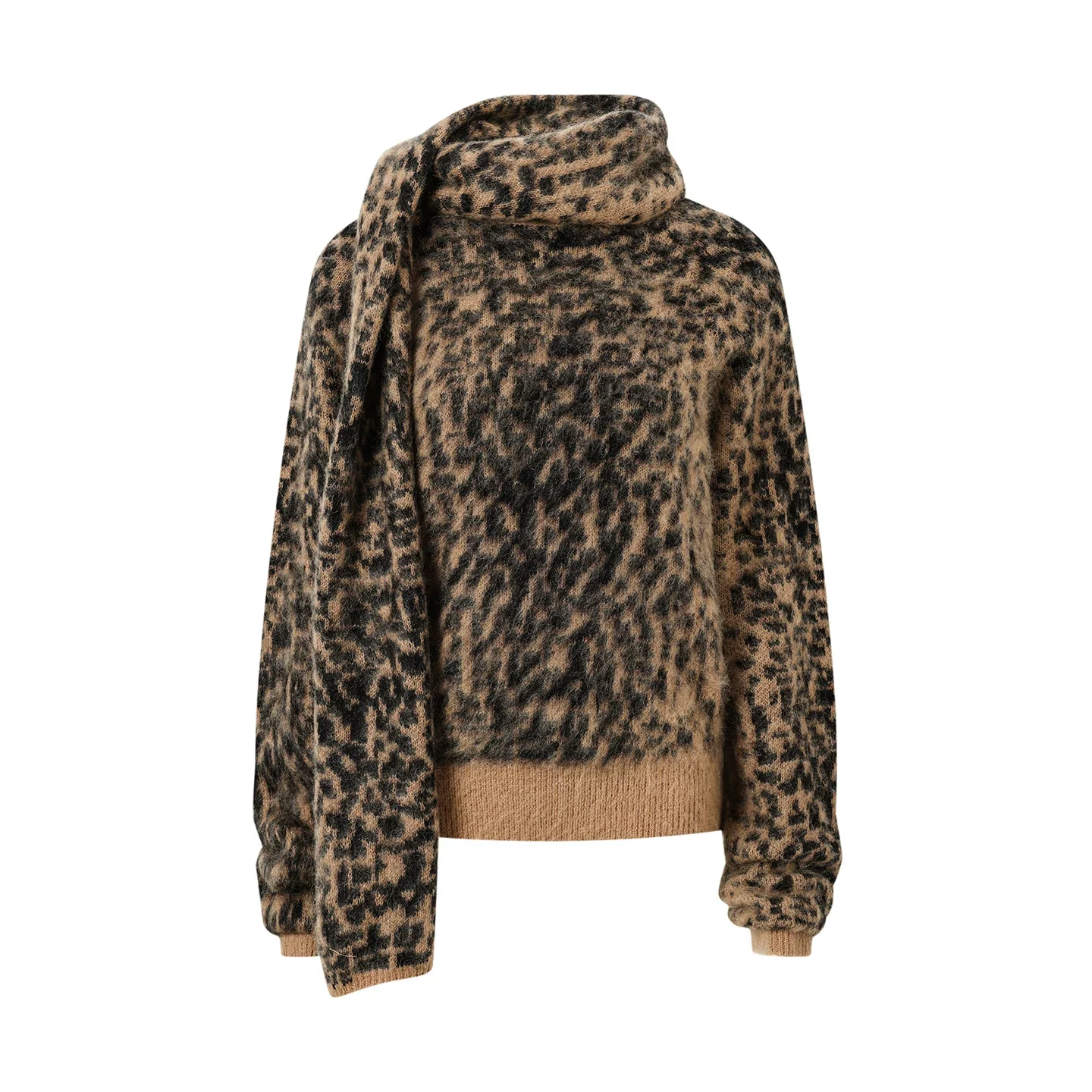 Leopard Scarf Sweater - Image 3