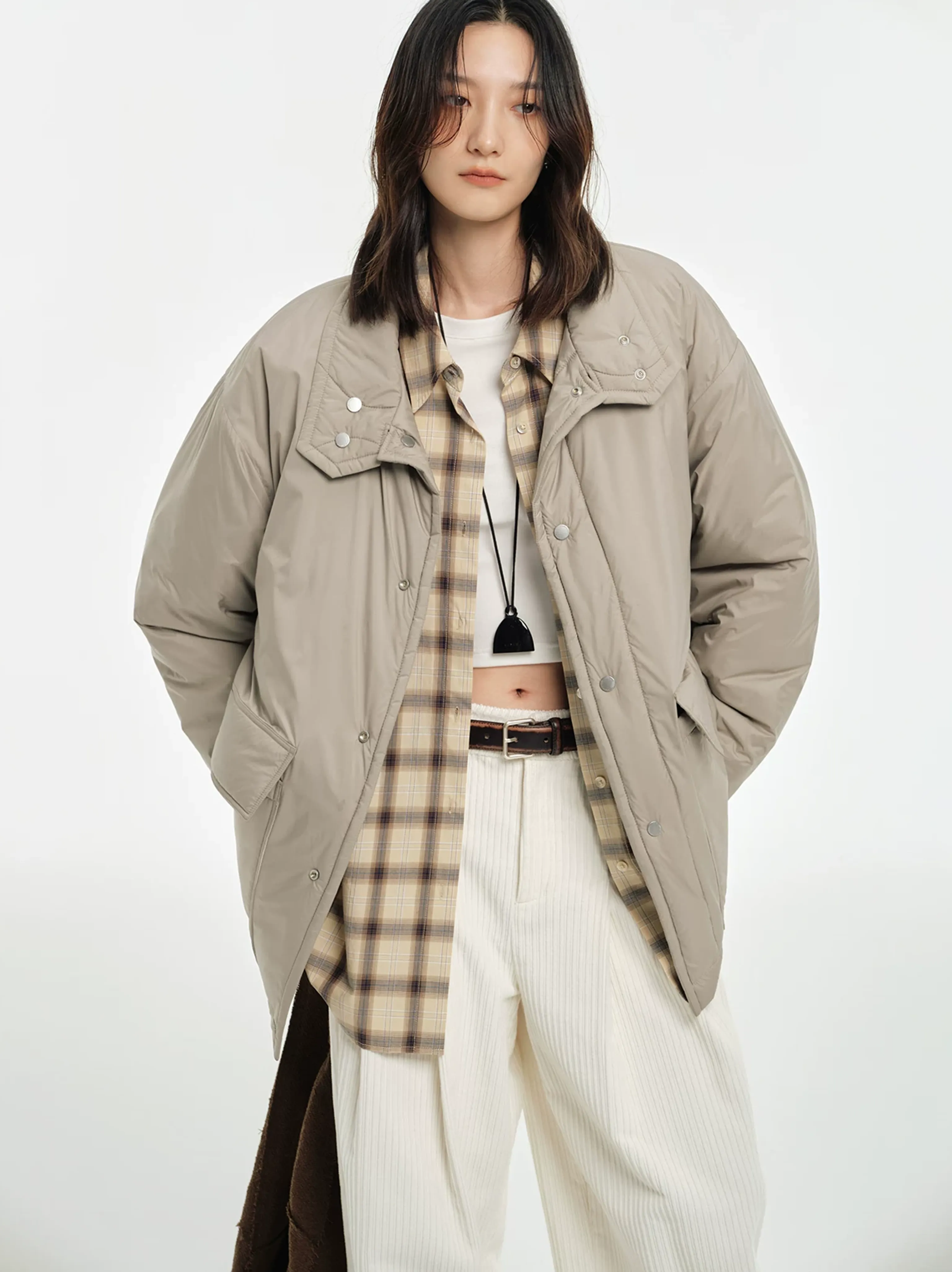 Light High-Collar Quilted Jacket