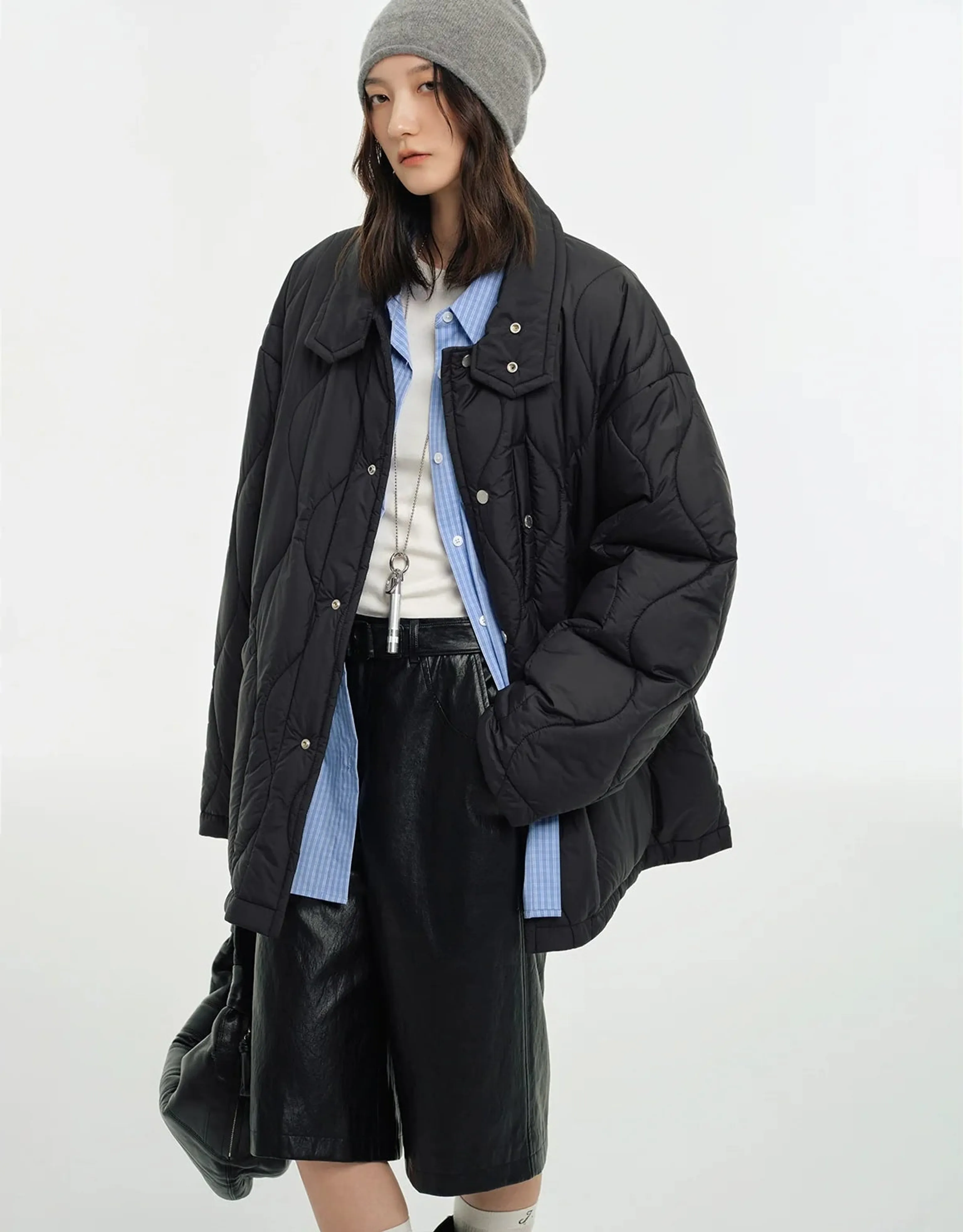 Light High-Collar Quilted Jacket - Image 3