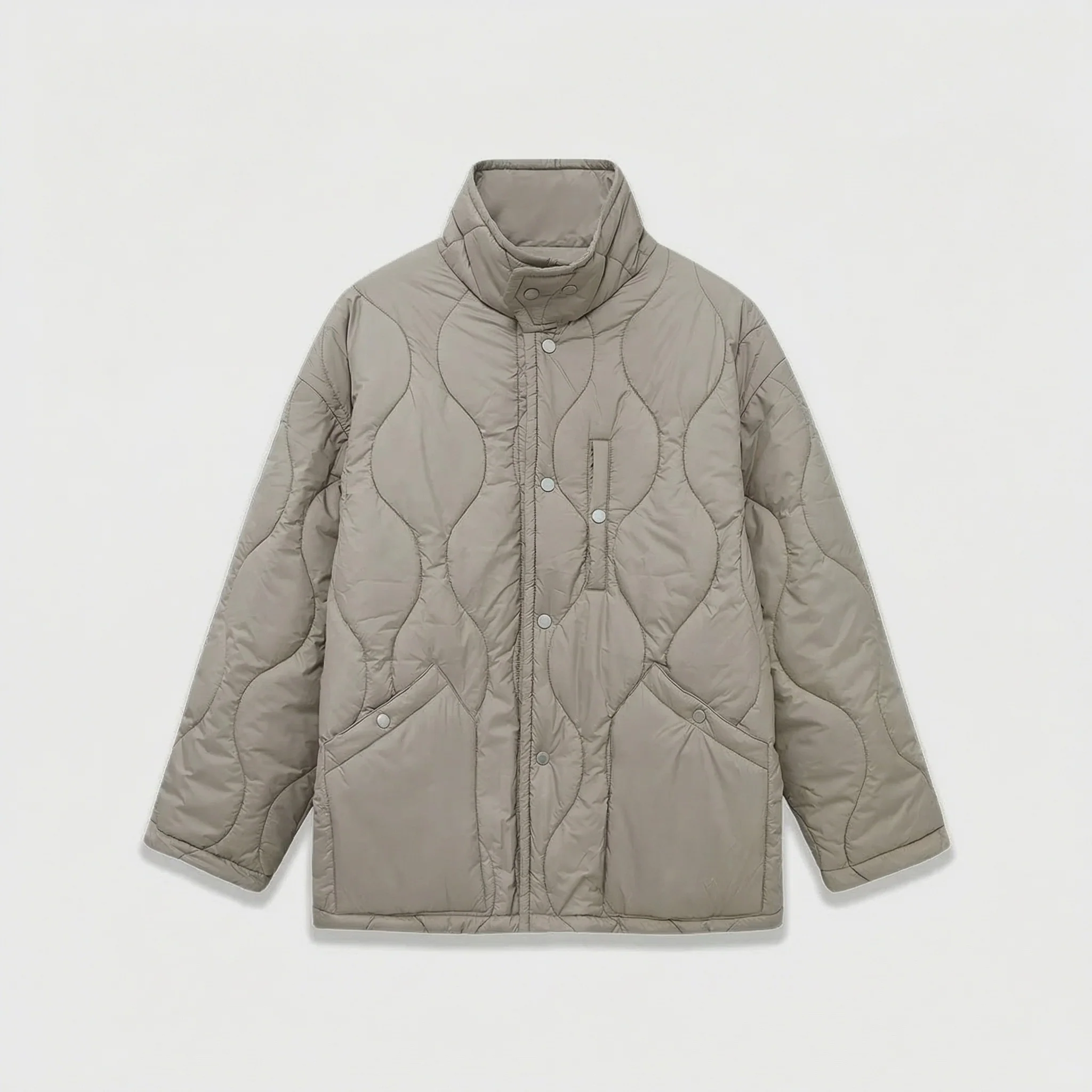 Light High-Collar Quilted Jacket - Image 4