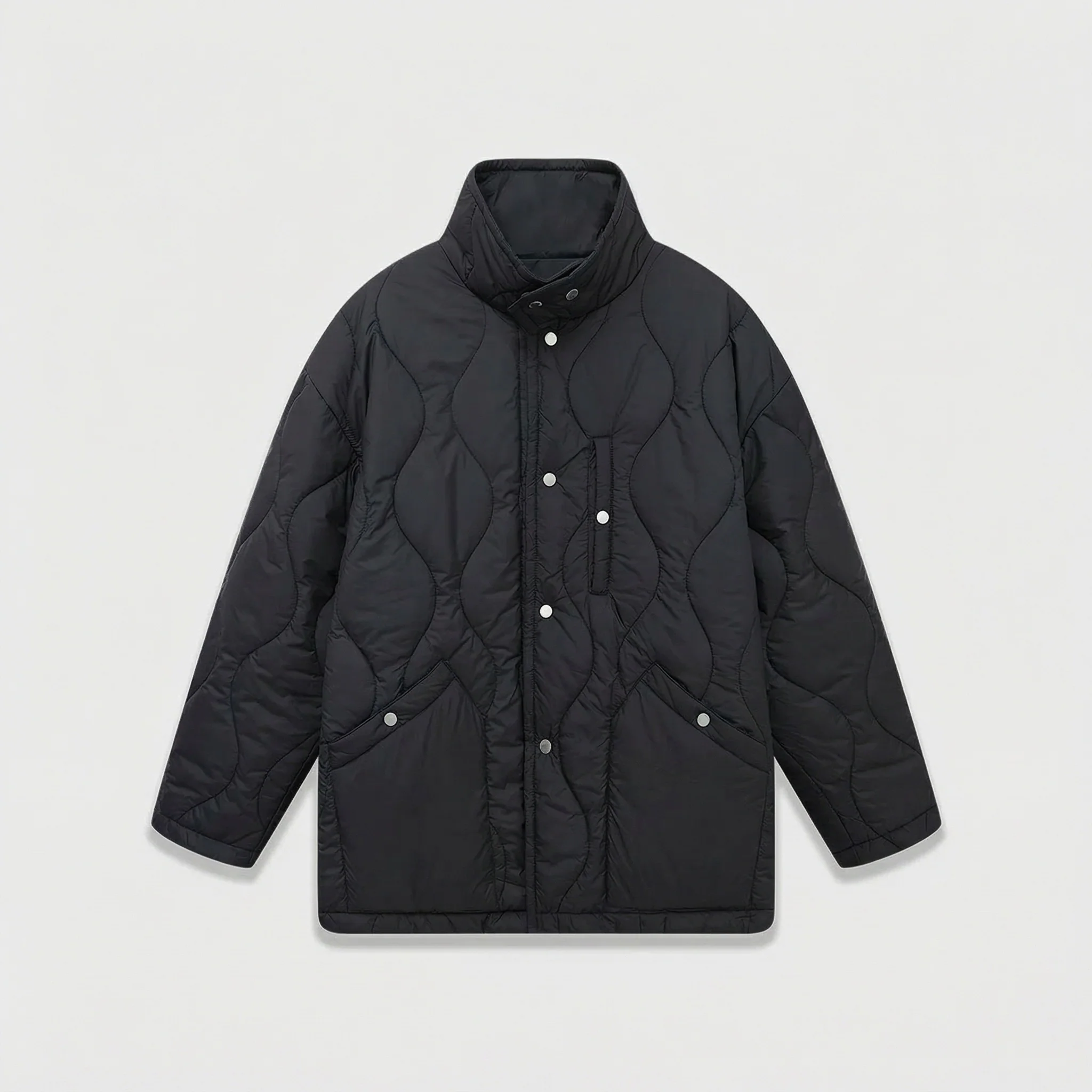 Light High-Collar Quilted Jacket - Image 5