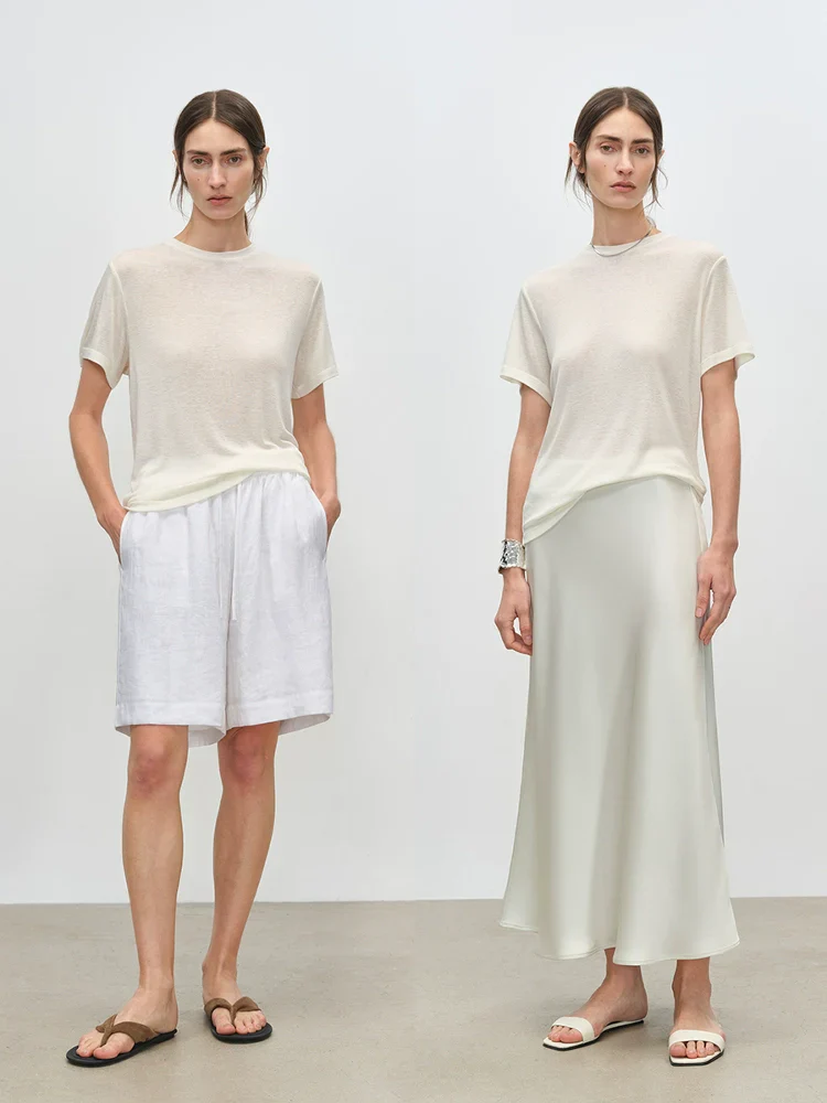 Light Nude Round-Neck Tee