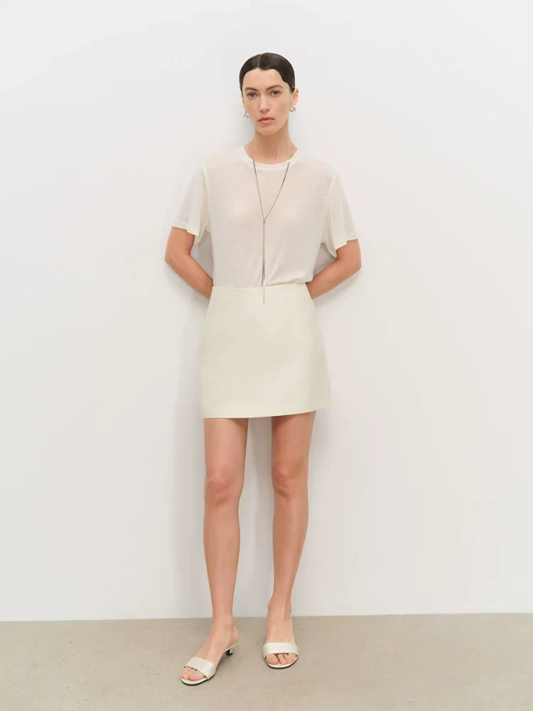 Light Nude Round-Neck Tee - Image 2